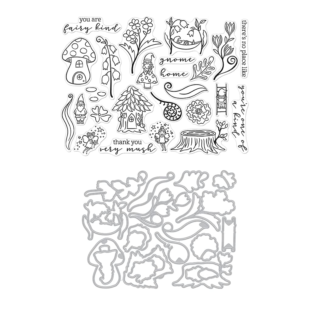2 Pcs Mushroom House Christmas Elf Carbon Steel Cutting Dies for DIY Scrapbooking, Photo Albums, Card Making & Paper Crafts - Perfect for Holiday Cards, Gift Tags & Home Decor Projects