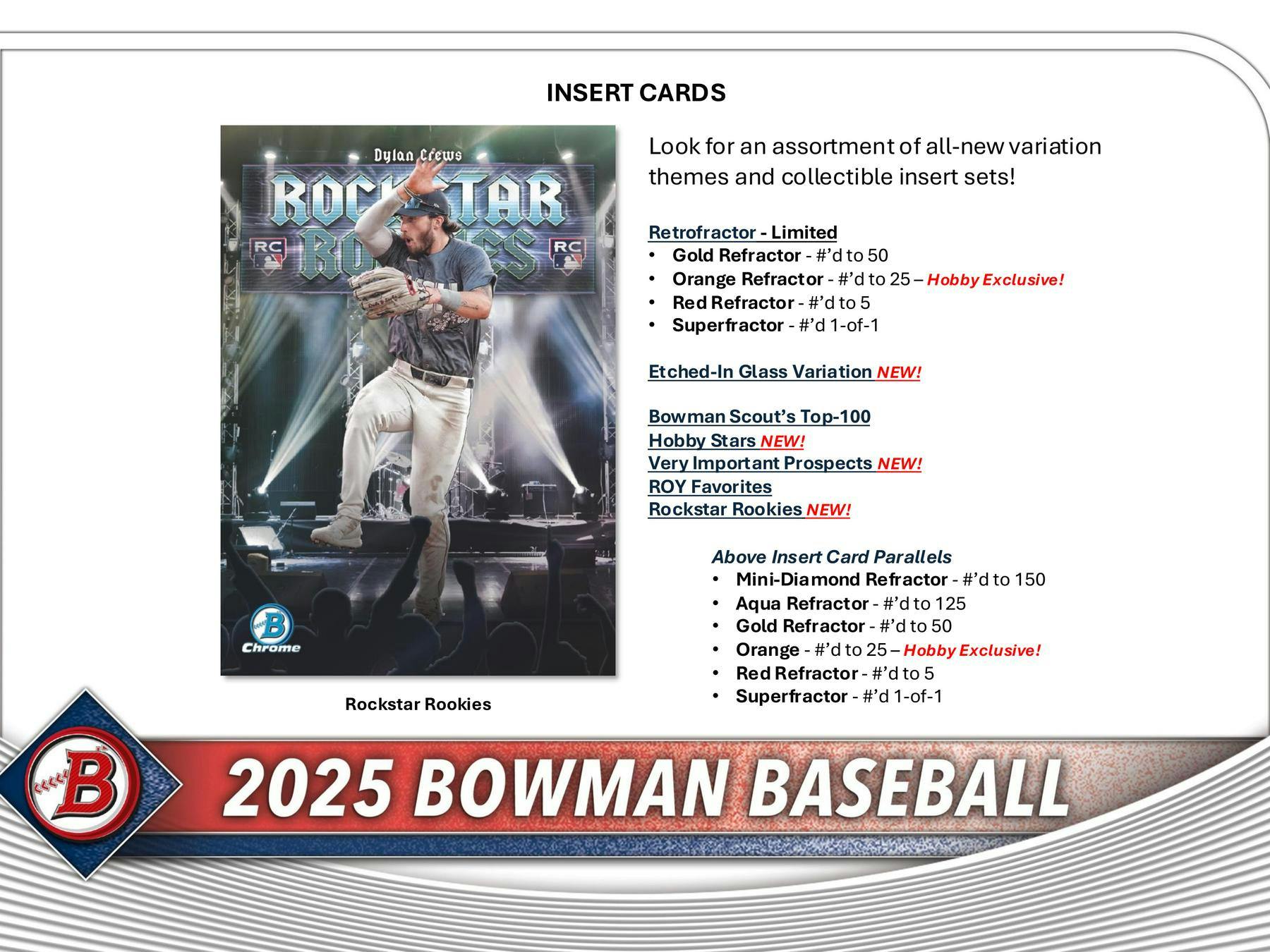 2025 Bowman Baseball Hobby Box - 24 Packs with Autograph & Rookie Cards - Perfect for Collectors, Investors & Fantasy Baseball Fans (Ideal for Trading, Gifting & Display)