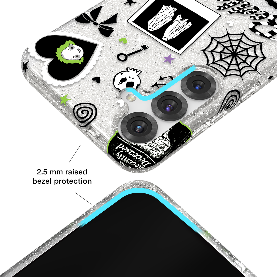 Beetlejuice Ghost with the Most Samsung Phone Case - Trendy Movie Character Protective Cover for Galaxy S23/S22/S21 - Perfect for Halloween, Cosplay & Movie Fans