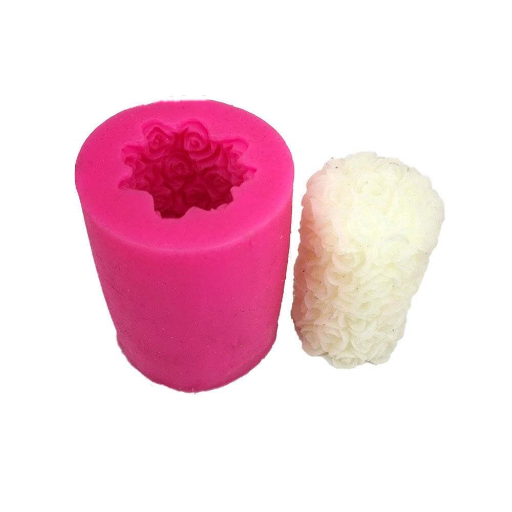 3D Rose Flower Cylinder Silicone Candle Molds - DIY Soap Molds for Candle Making, Resin Crafts & Fondant Cake Decorating - Perfect for Wedding, Home Decor & Gift Making