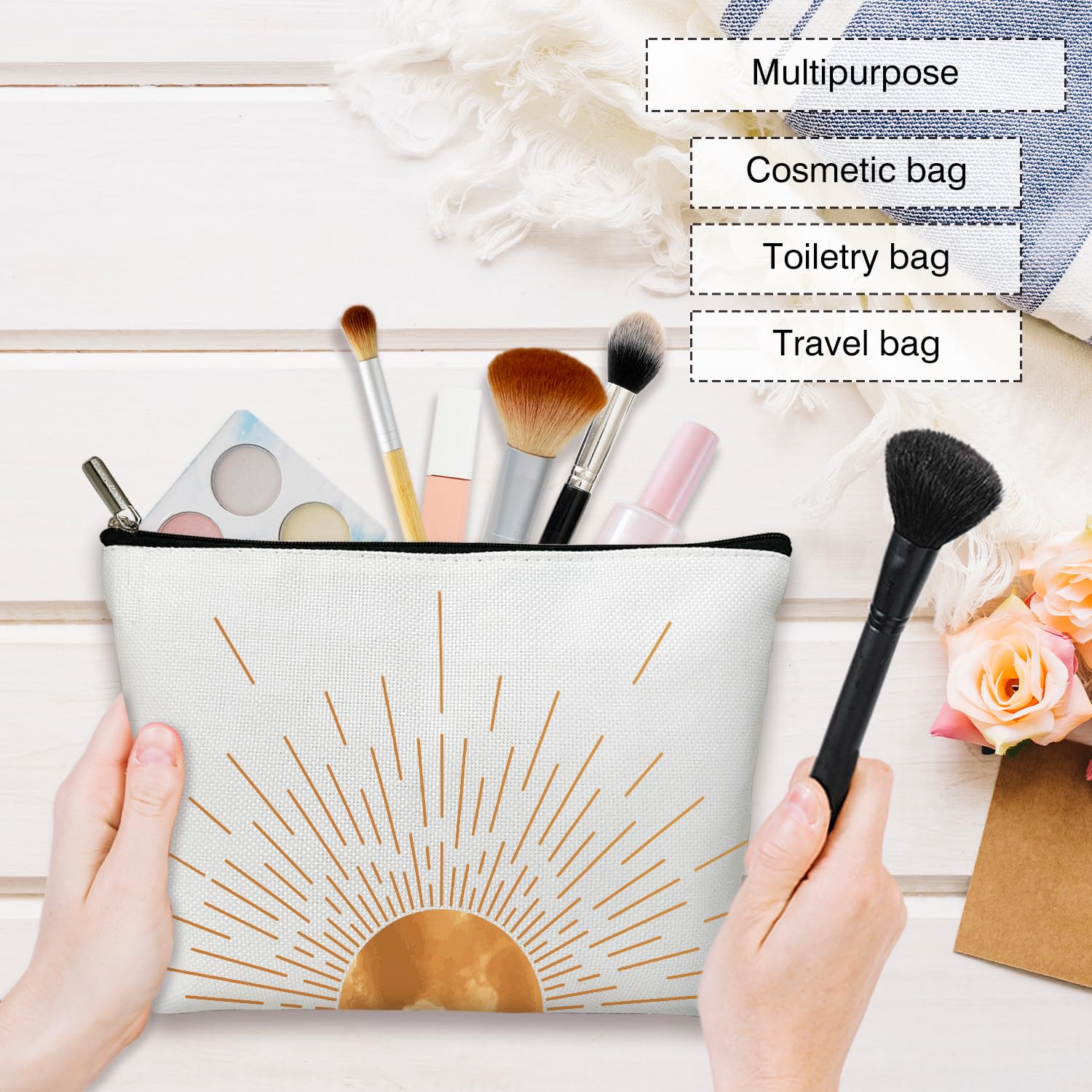 Boho Sunset Makeup Bag for Women - Travel & Gift Idea