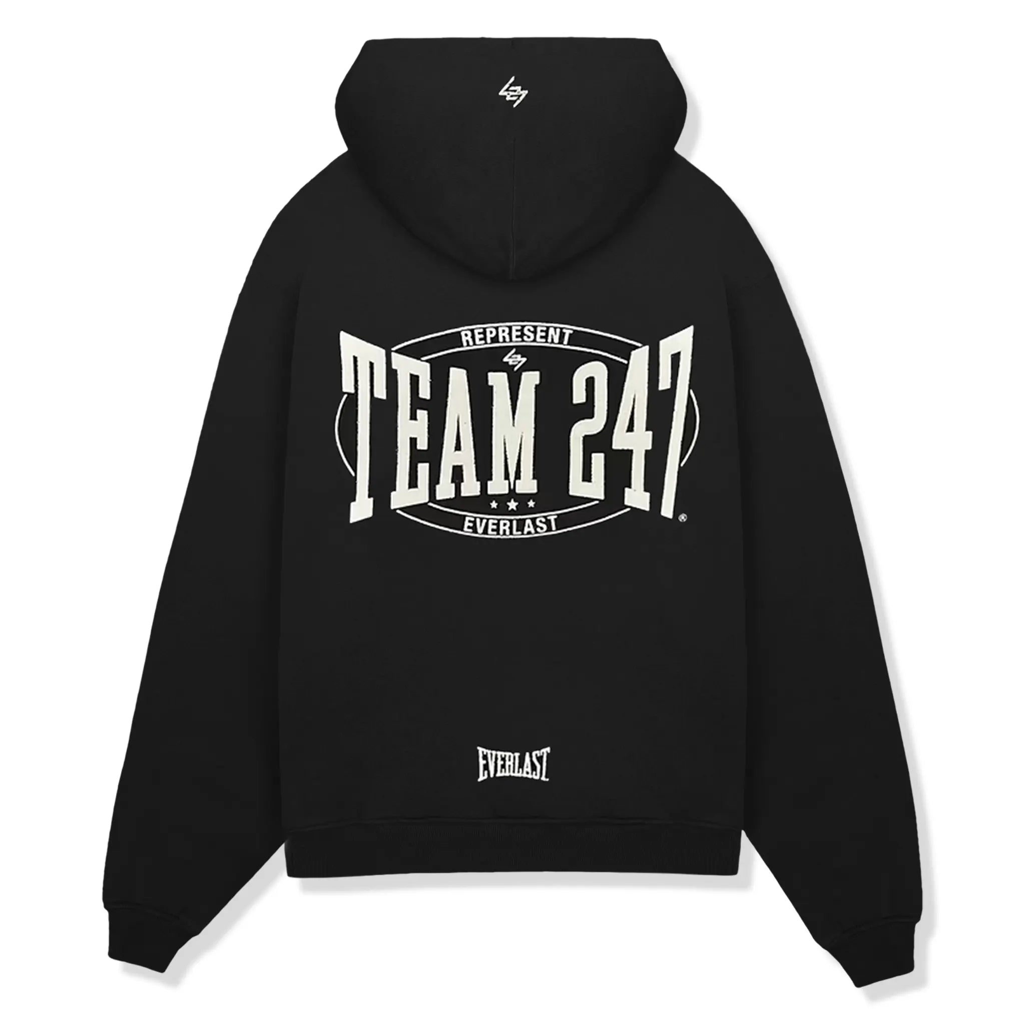 Represent 247 X Everlast Training Camp Boxy Off Black Hoodie - Men's Streetwear Pullover for Gym, Boxing & Urban Fashion