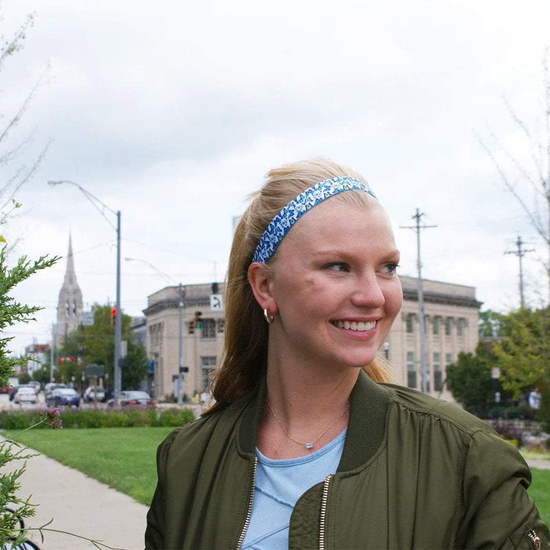 Non-Slip Velvet-Lined Headband for Women & Girls - Sweaty Bands Exercise Hairband with Butterfly 'Time to Fly' Design (1-Inch Wide) - Perfect for Yoga, Running, Workouts & Sports Activities