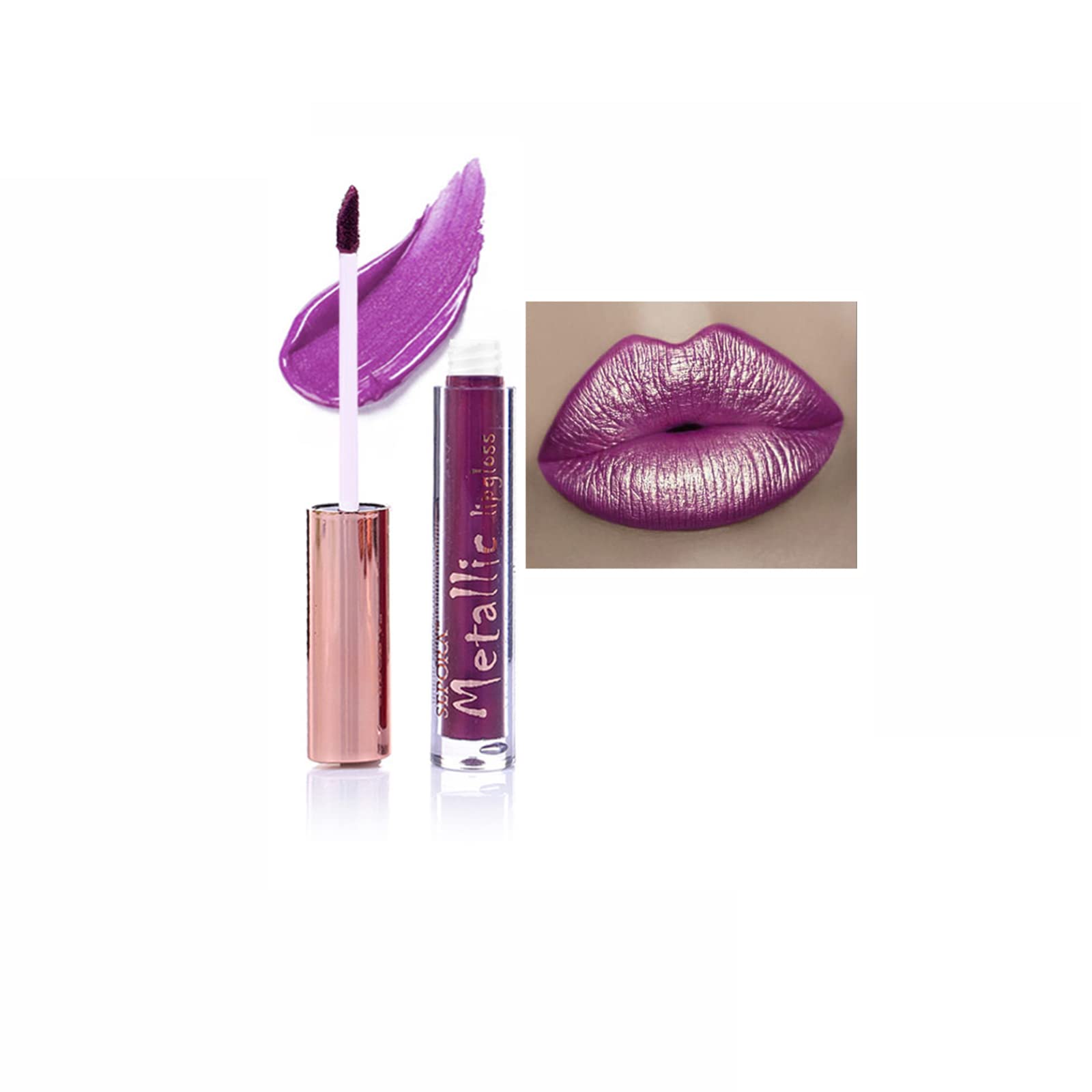 Metallic Matte Lip Gloss - Long Lasting Waterproof Highly Pigmented Diamond Shimmer Liquid Lipstick for Women | Perfect for Parties, Date Nights & Special Occasions
