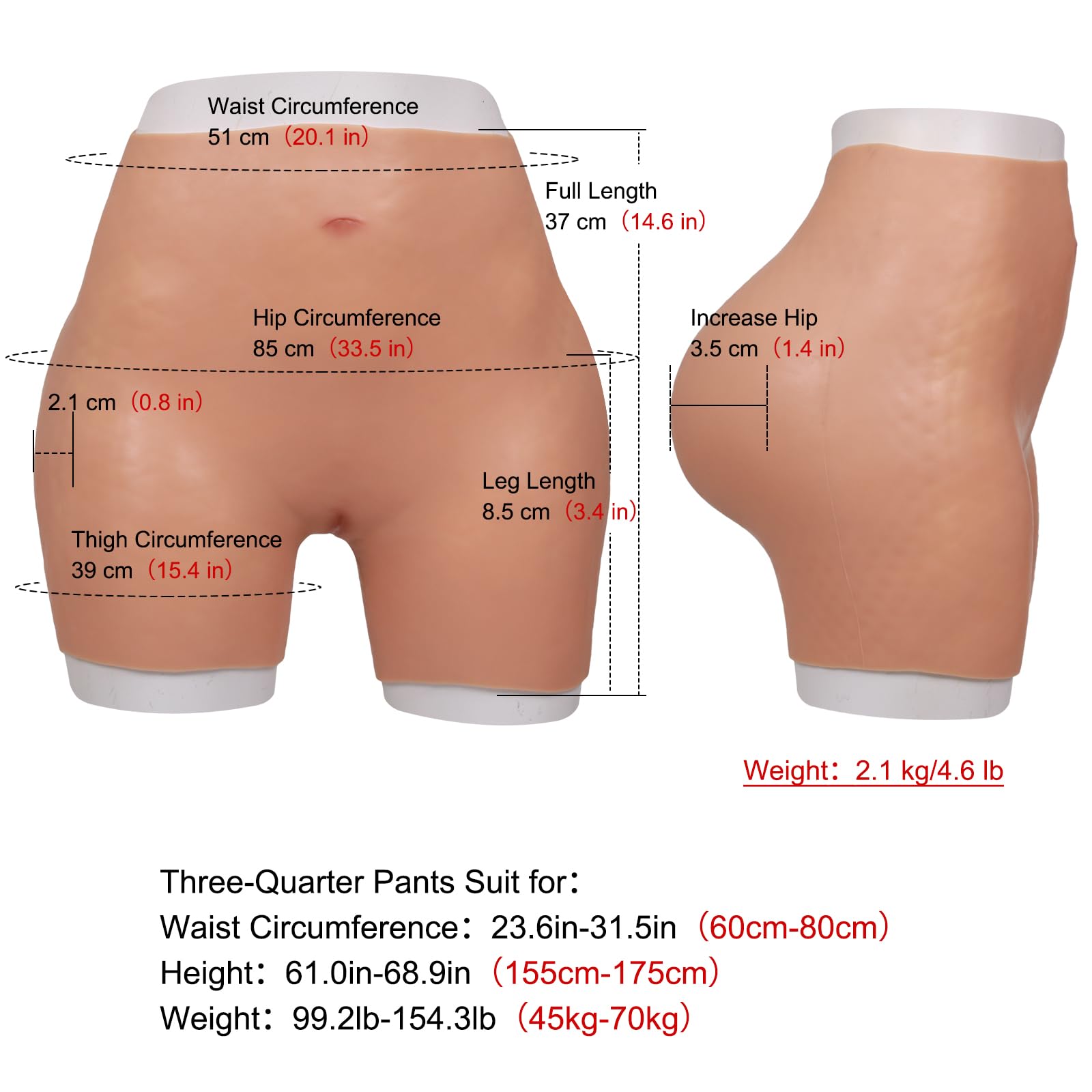 **Silicone Butt Lifting Pants - Push Up & Shape Control Shorts for Women - Realistic Hip Enhancer Underwear - Perfect for Workout, Daily Wear & Body Shaping**
