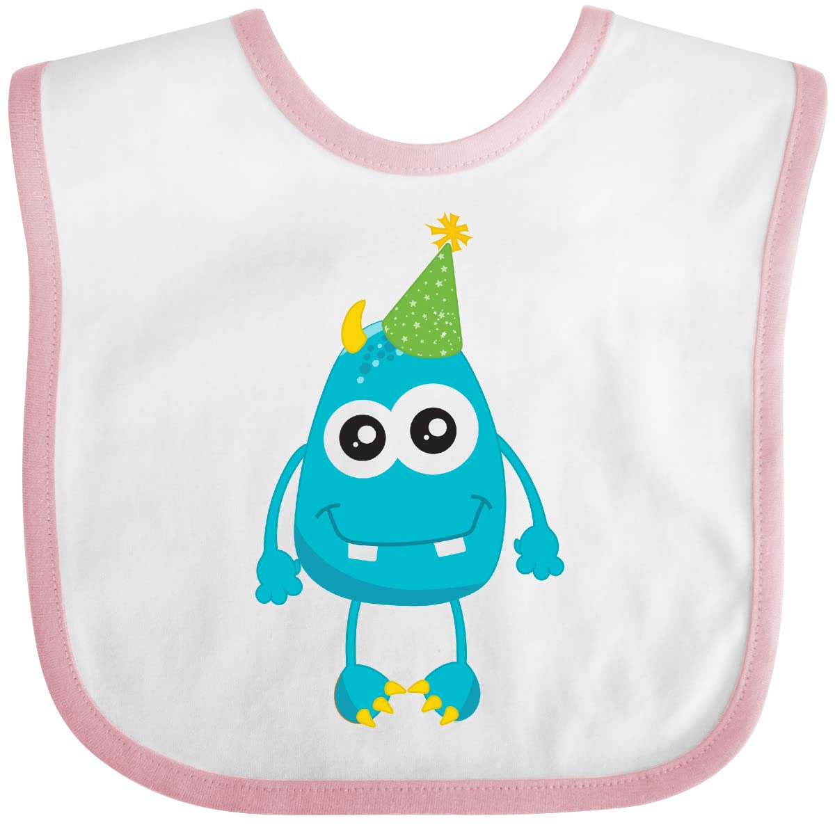 Inktastic Blue Monster Baby Bib - Soft & Absorbent Drool Bibs for Infants & Toddlers - Perfect for Feeding, Teething & Messy Playtime