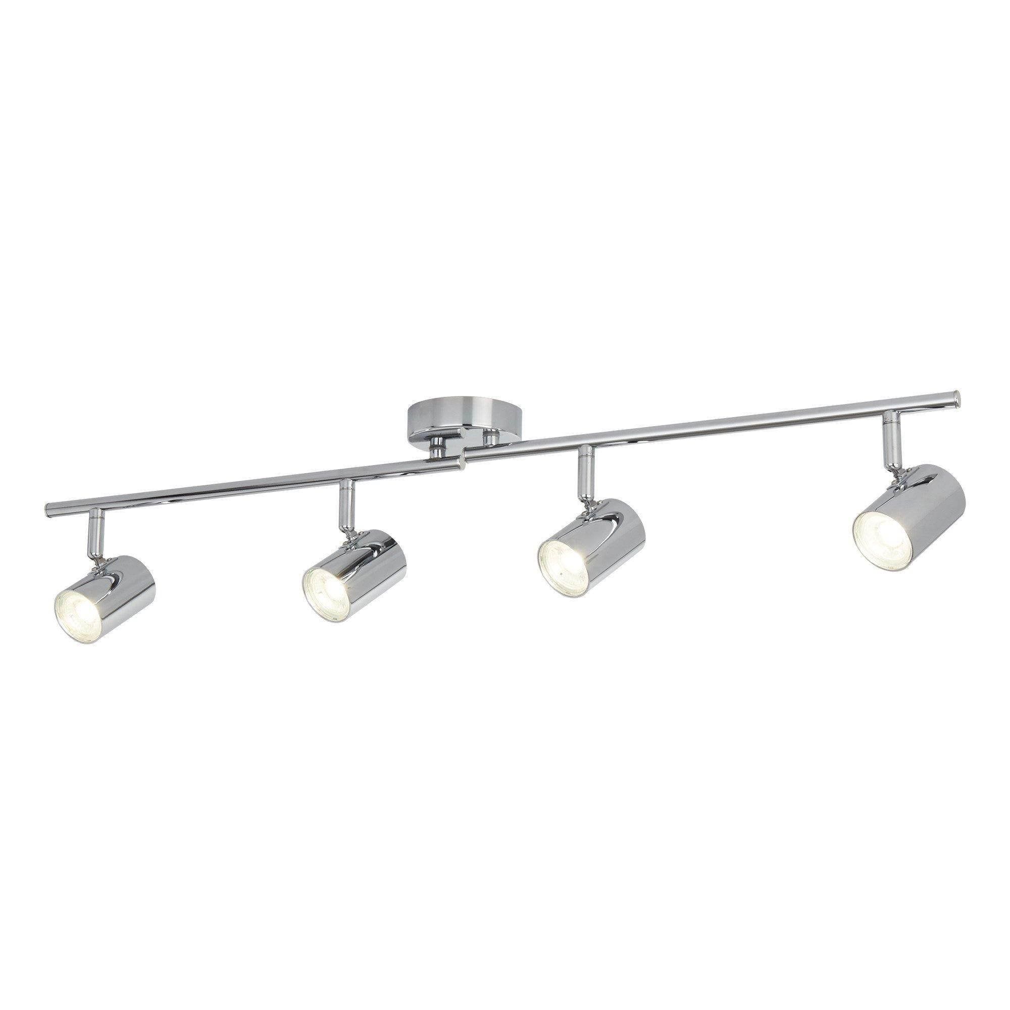 4-Light Cylinder Head Spot Bar in Chrome - Perfect for Car Shows, Garage Lighting & Automotive Detailing