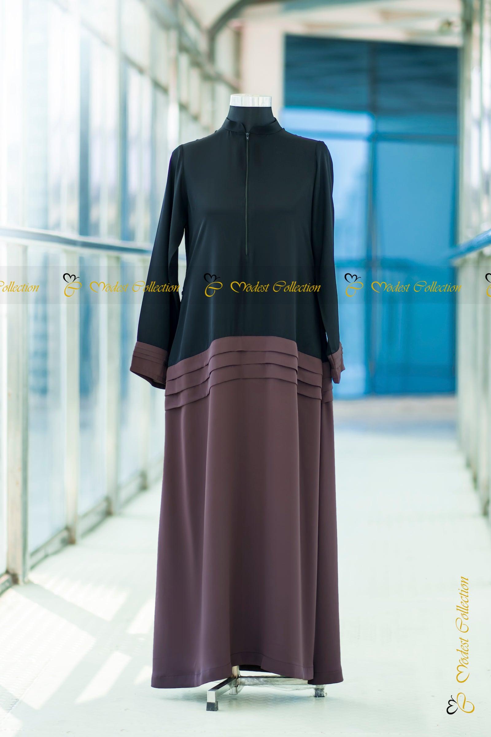 Elegant Burgundy Formal Abaya for Women - Modest Islamic Dress for Prayer, Weddings & Special Occasions