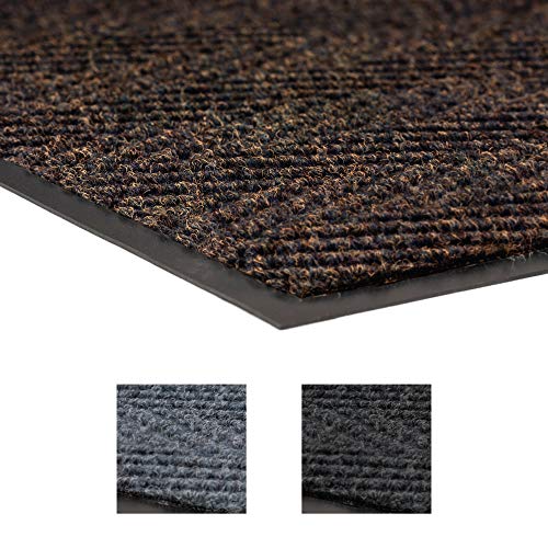 Notrax 105 Chevron Entrance Mat 4' x 6' Brown - Heavy Duty Commercial & Home Doormat for High Traffic Areas - Perfect for Office, School, Restaurant, and Store Entrances