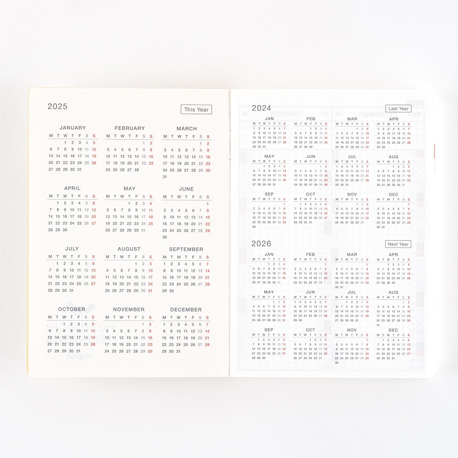 Hobonichi Techo 2025 Original Planner - English Version A6 Size with January & Monday Start | Perfect for Daily Journaling, Work Scheduling & Personal Organization