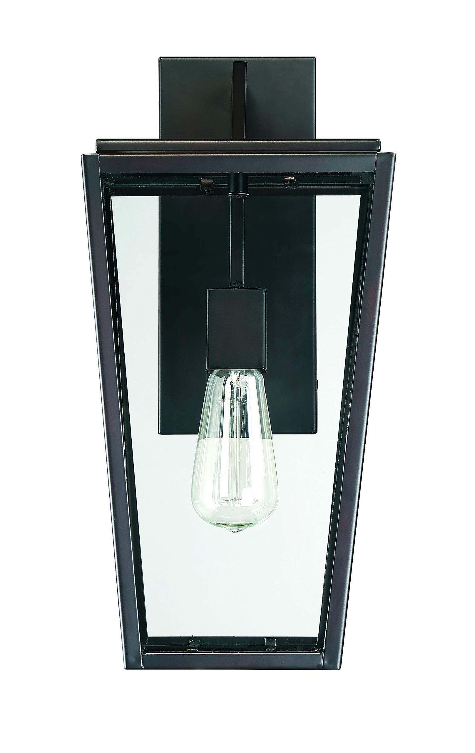 Savoy House Milton Modern Clear Glass Outdoor Wall Lantern - 1-Light 60W English Bronze Fixture (17