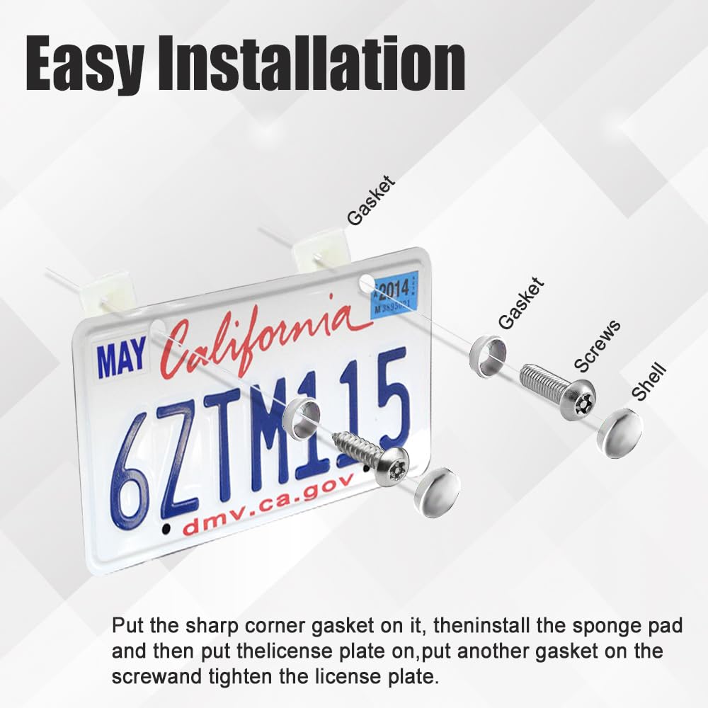 Anti Theft License Plate Screws - Stainless Steel Security Bolts for Car Mounting | Durable & Rustproof