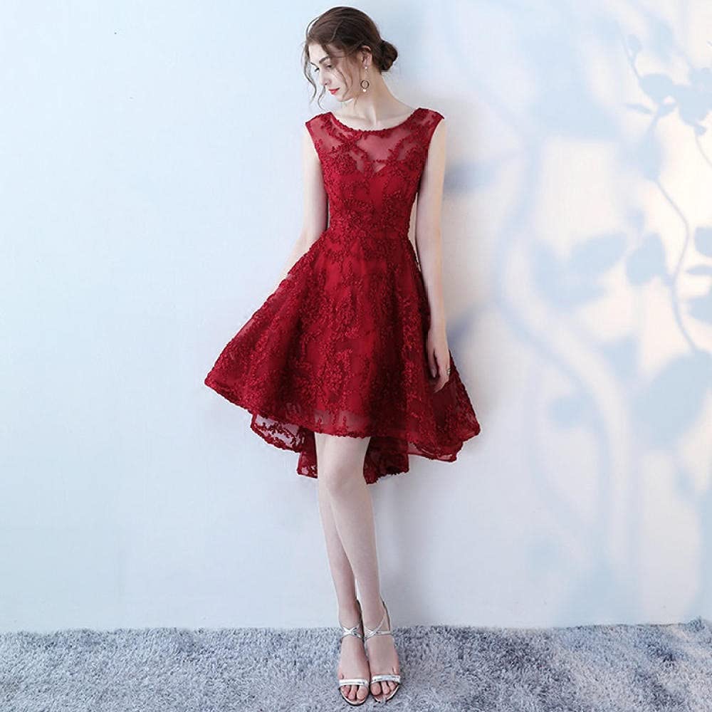 Elegant Lace Wedding Dress for Bride - Princess Short Front Long Tail Cocktail Dress with Back Lace Up | Boho Evening Gown for Women's Special Occasion, Party, Prom & Beach Wedding Ceremony
