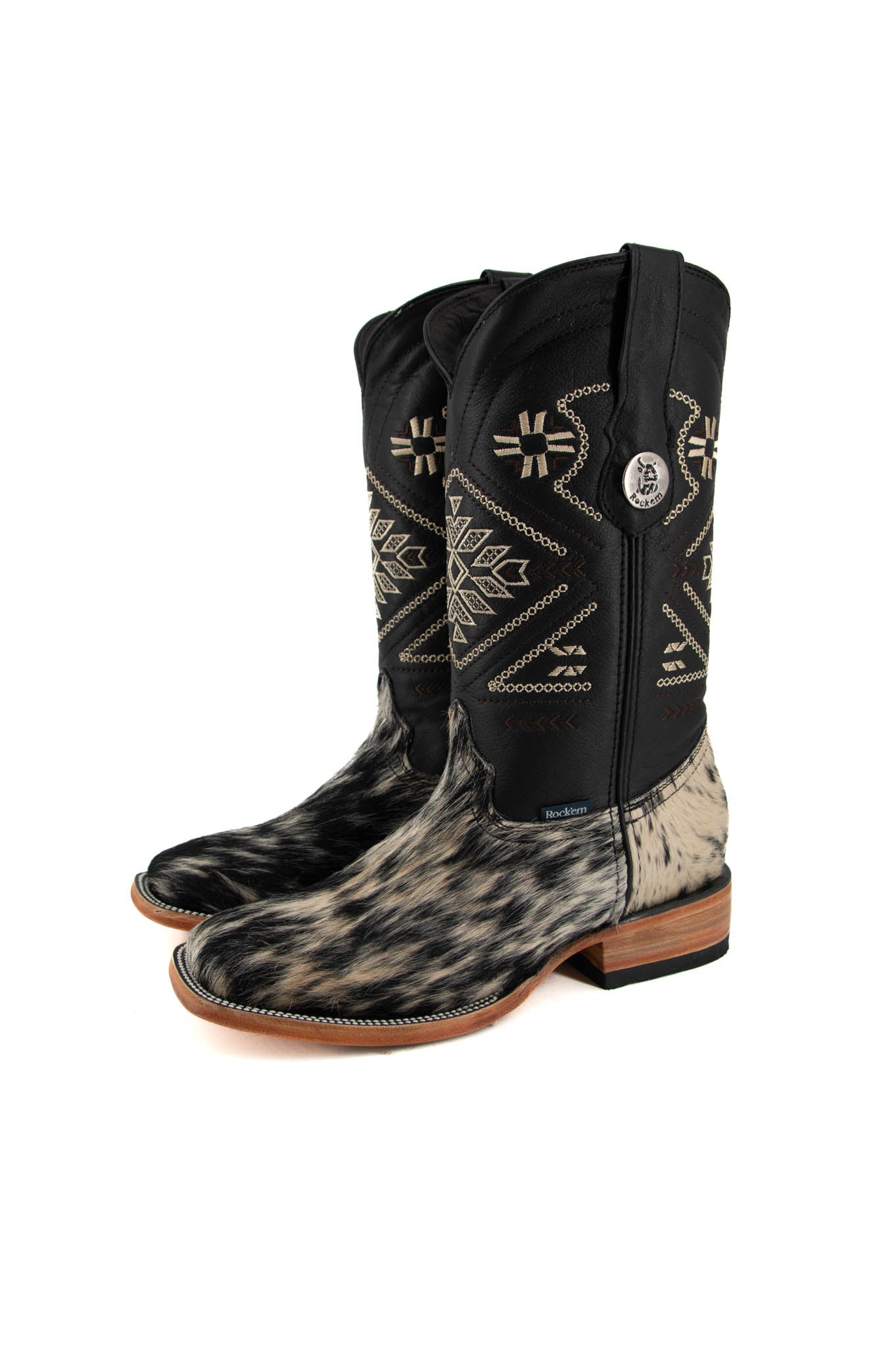 Women's Cowhide Square Toe Boots Size 8 - Comfortable Short Shaft Ankle Boots for Casual Wear & Outdoor Activities