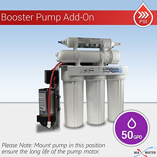 50 GPD Reverse Osmosis Booster Pump with High & Low Pressure Switches, Holding Bracket, 2 Fittings (1/4