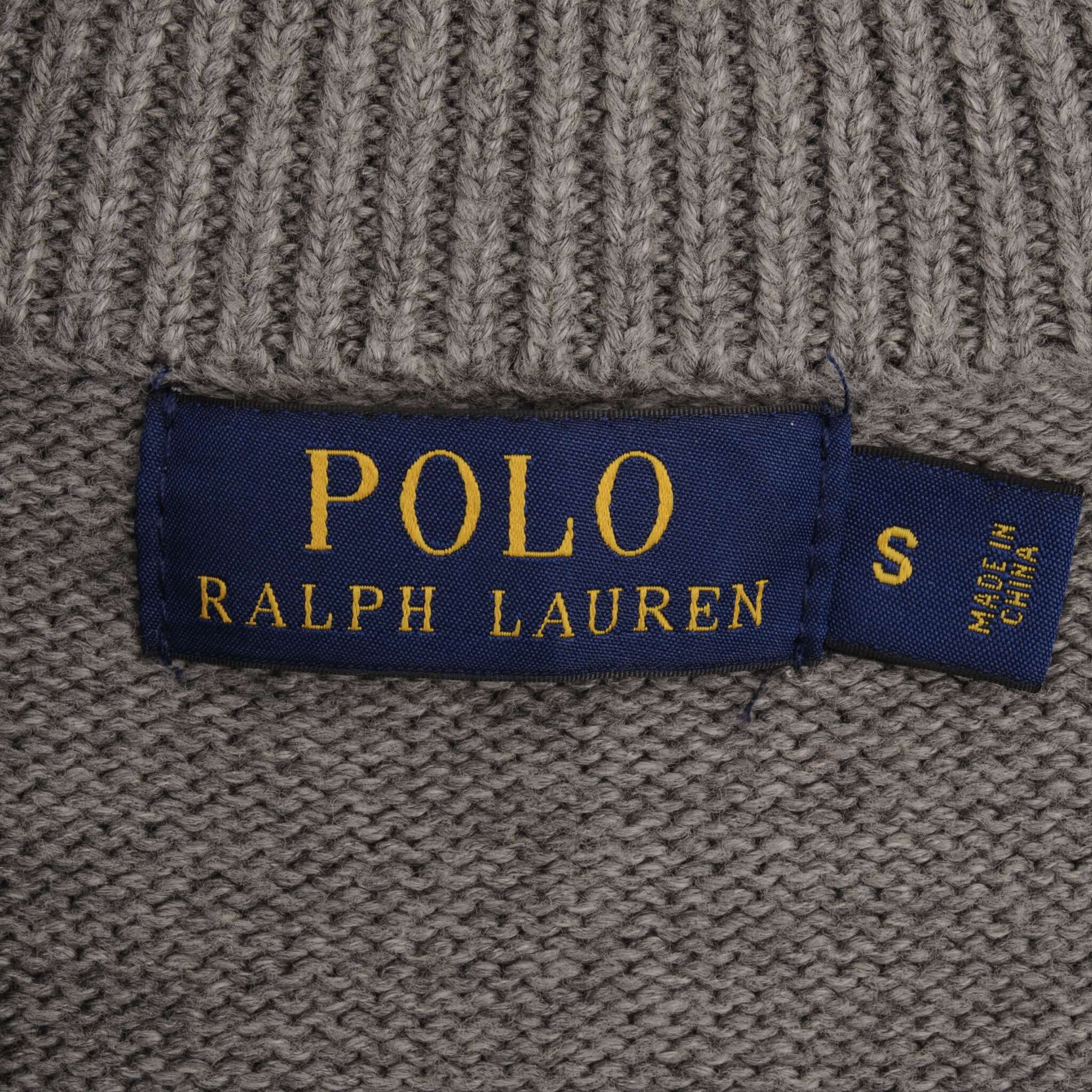 Ralph Lauren Men's Grey Knit Quarter Zip Sweater - Small Size | Casual Pullover for Work, Travel & Outdoor Activities
