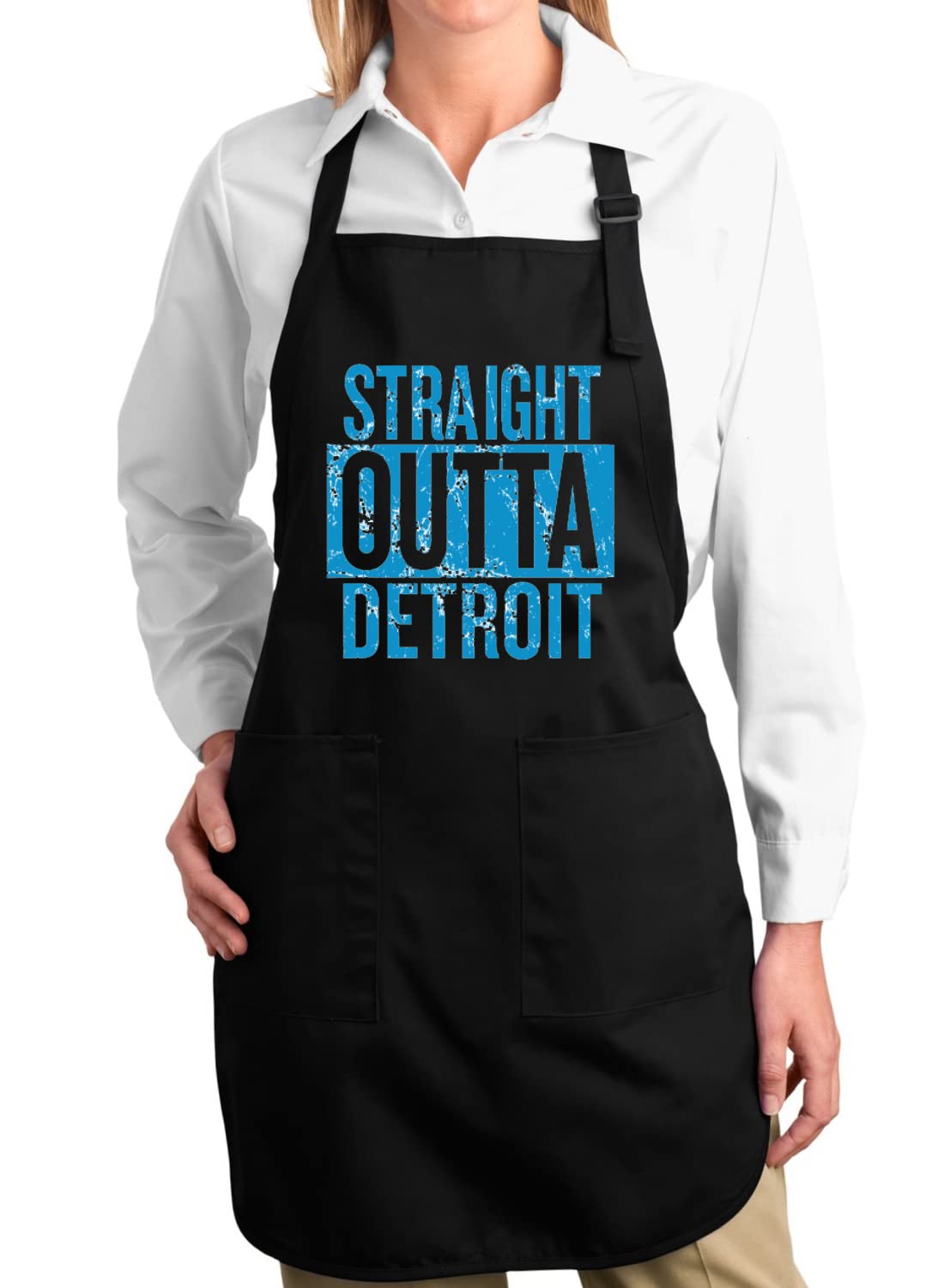 Wild Bobby Straight Outta Fan Fantasy Football BBQ Apron for Men - Sports Graphic Cooking Apron with Pockets - Perfect for Game Day Grilling, Tailgating Parties & Outdoor Cooking - Ideal for Backyard BBQs, Sports Events & Grill Masters