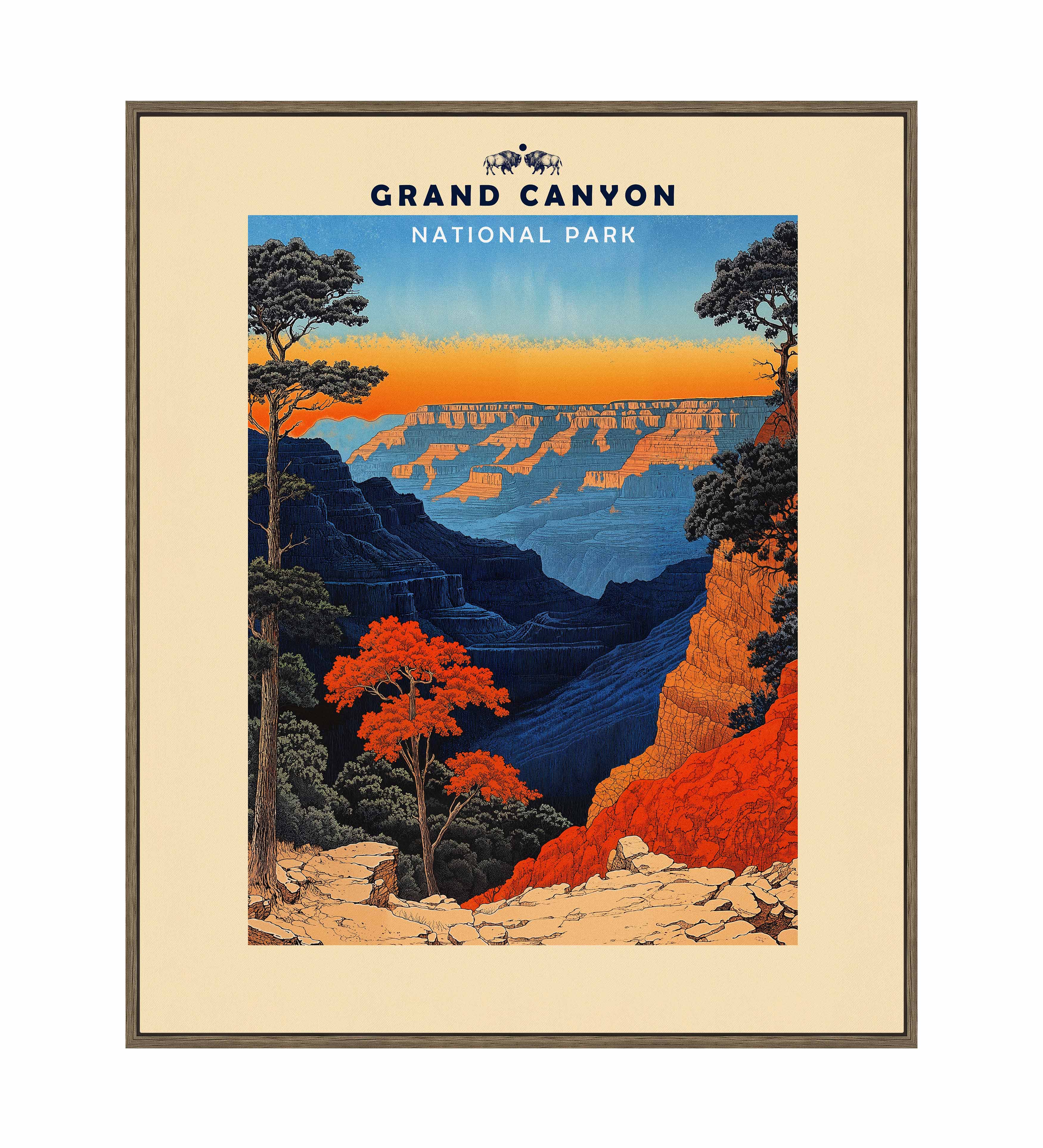 Grand Canyon Landscape Gallery Wrapped Canvas Wall Art - Perfect for Living Room, Bedroom & Office Decor