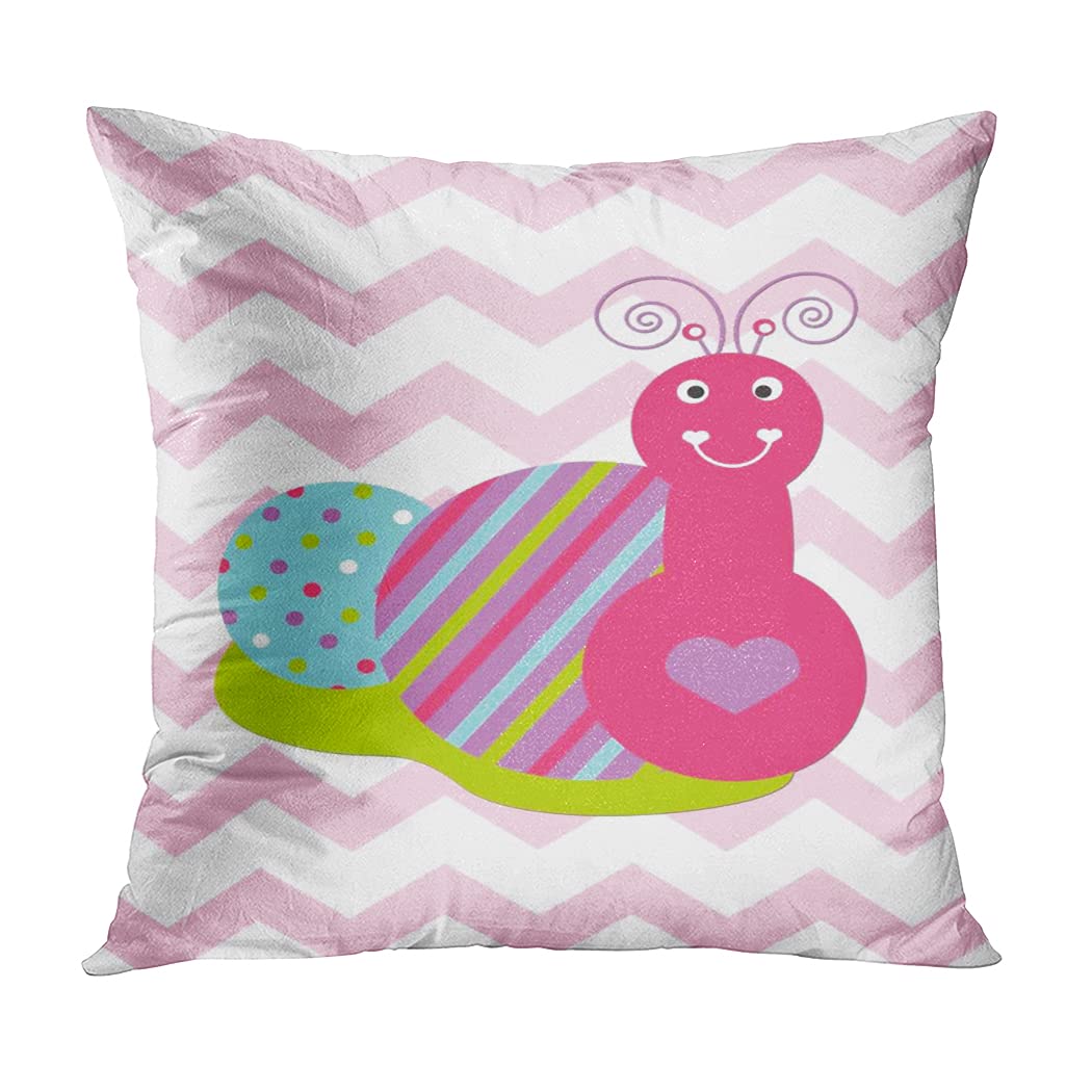 Set of 4 Pink Cartoon Chevron Lovebug Throw Pillow Covers 16x16 Inch - Soft Square Cushion Covers for Sofa, Bed, Couch - Perfect for Living Room Decor, Bedroom Accent & Home Styling