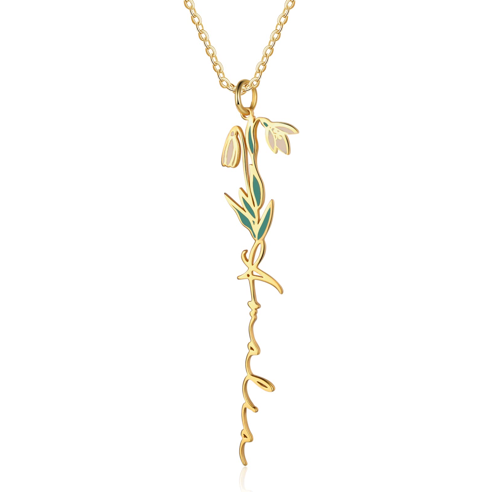 Custom Birth Flower Necklace for Women - Personalized Month Flower Name Pendant Jewelry | Dainty Floral Necklace Gift for Mom, Girlfriend, Wife | Perfect for Birthdays, Anniversaries & Mother's Day