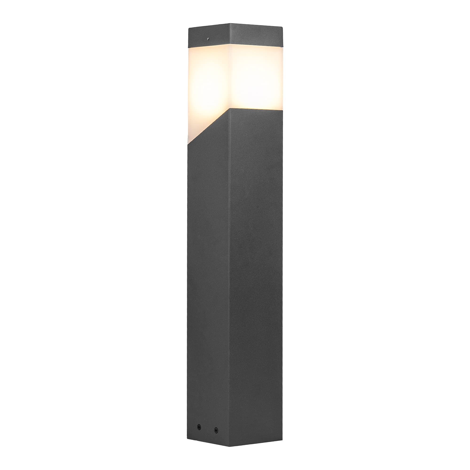 Modern Outdoor Pathway Bollard Lights - E26 Base, IP44 Waterproof Aluminum Garden Landscape Lighting (19Inch, 120V) - Perfect for Walkways, Patios, Yards & Driveway Decor