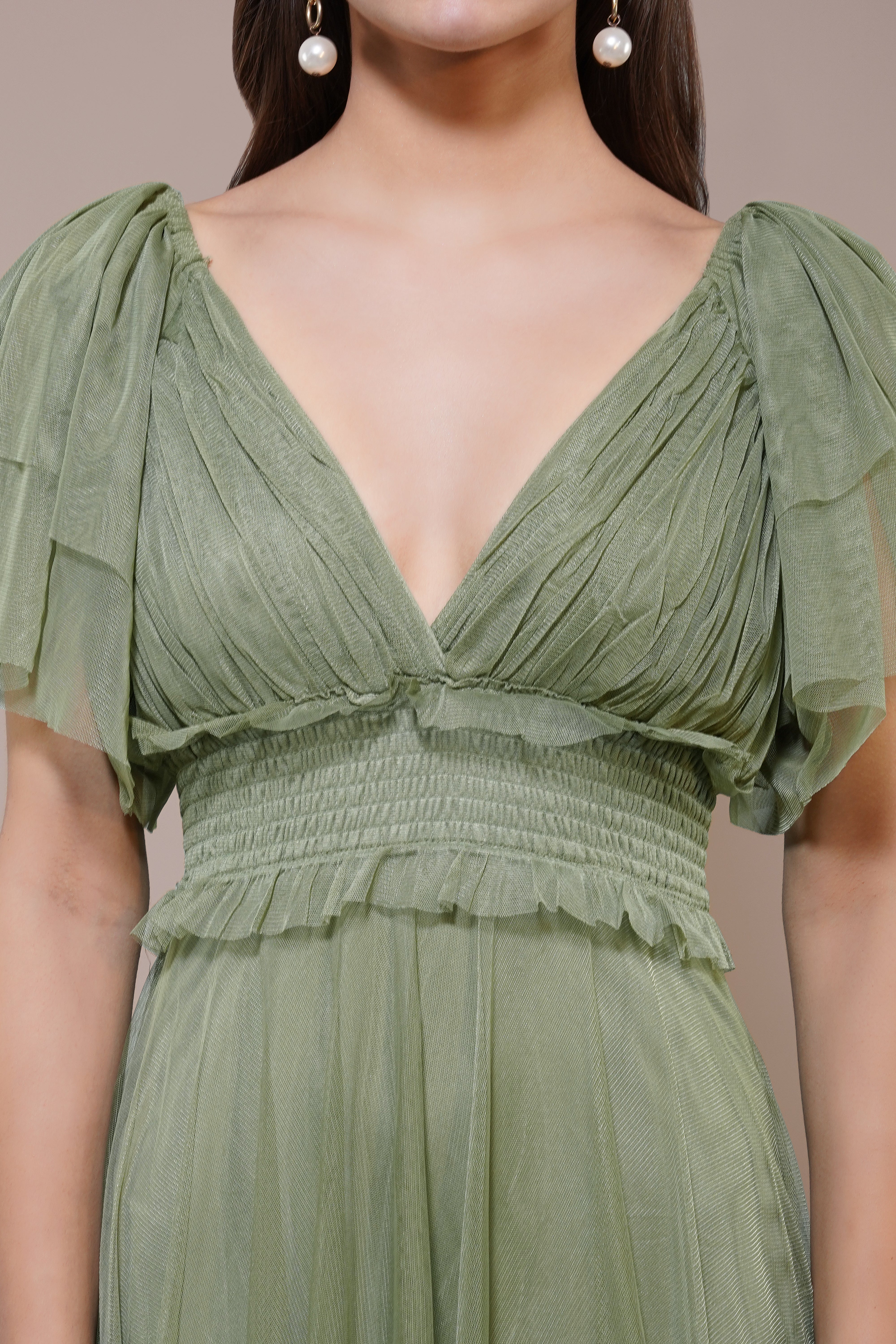 Shelby Maxi Dress in Soft Olive - Flowy Long Summer Dress for Women, Boho Chic Style, Perfect for Beach Vacations, Parties & Casual Outings