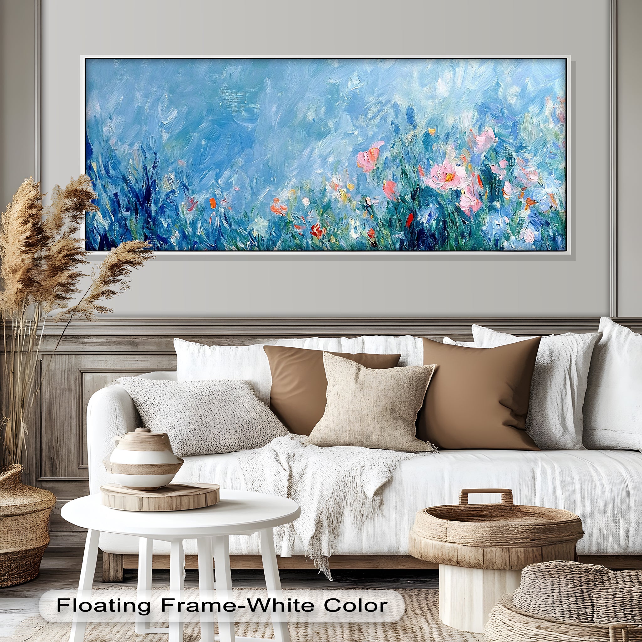 Abstract Floral Impressionist Oil Painting - Handmade Canvas Wall Art for Living Room, Bedroom & Office Decor