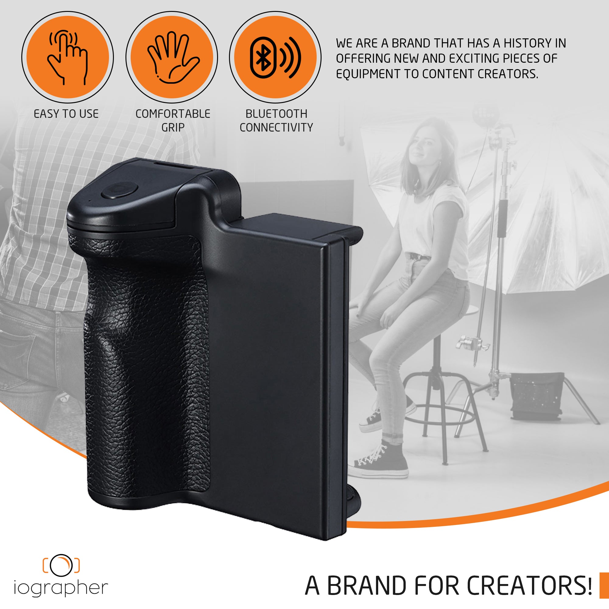 iOgrapher Smartphone Grip with Removable Bluetooth Shutter Release & Tripod Mount - Perfect for Vlogging, Filmmaking, and Mobile Photography