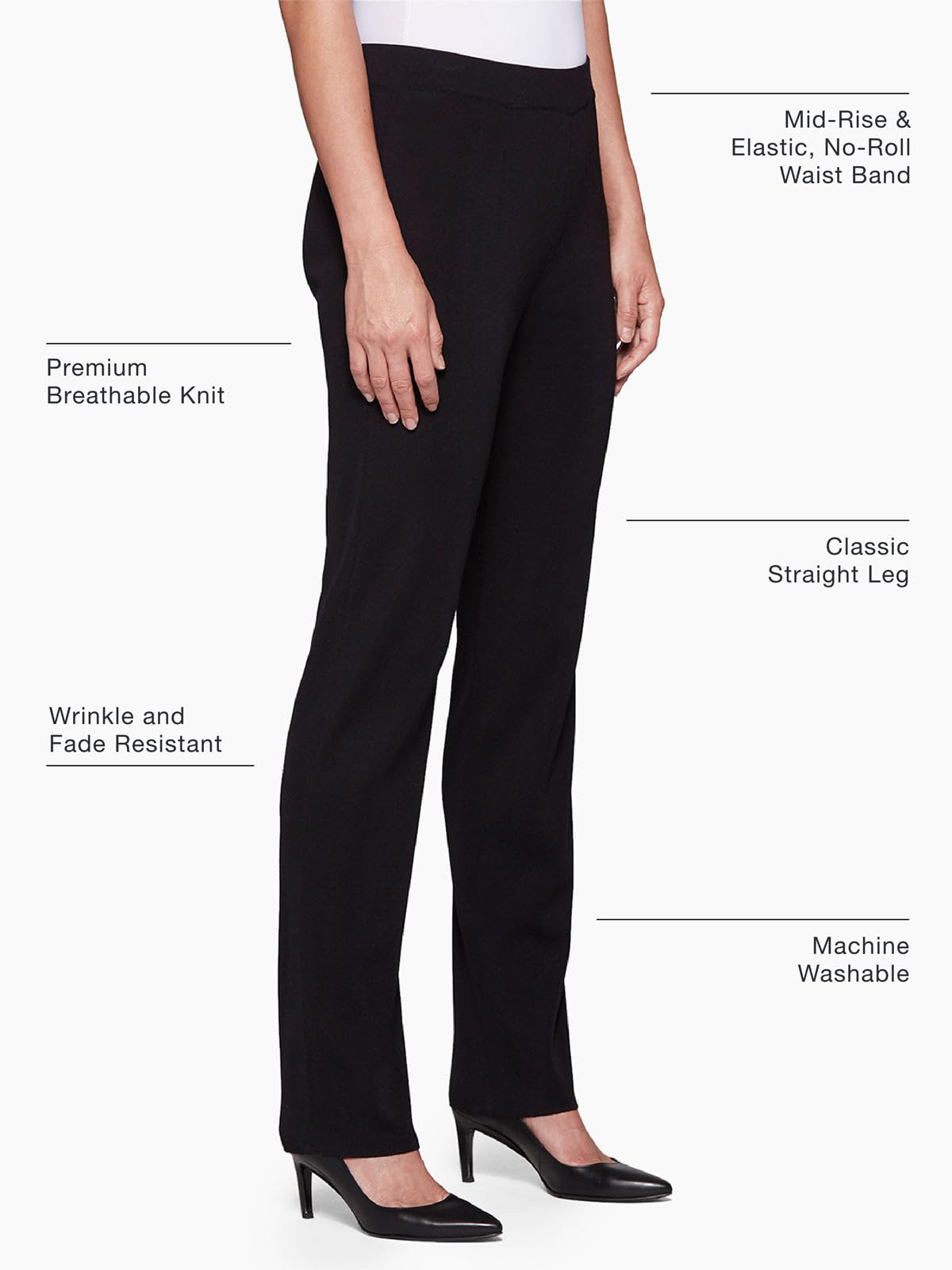 Professional Women's Work Pants - MISOOK Classic Business Trousers, Wrinkle Resistant & Comfortable for Office, Meetings & Formal Occasions