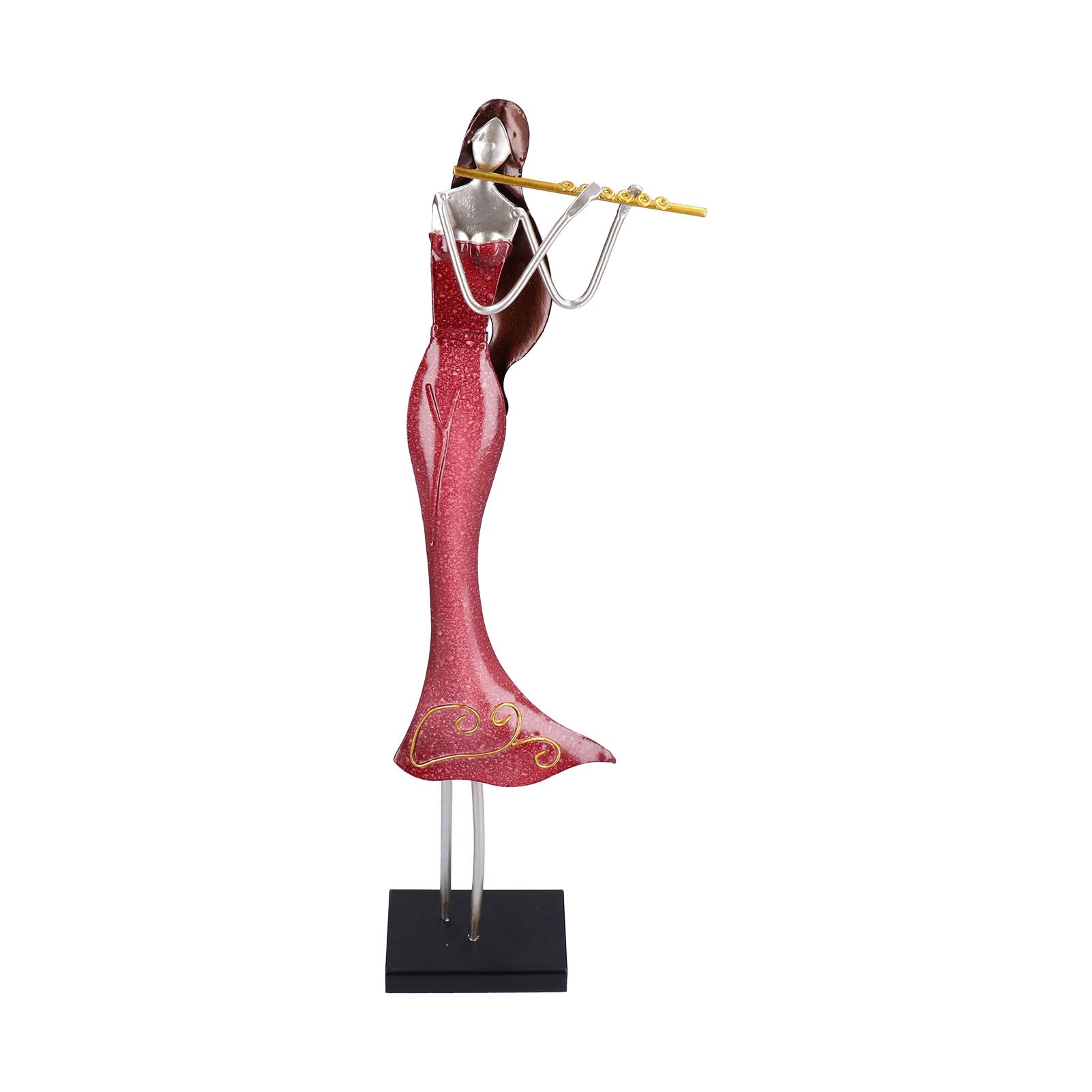 Abstract Flutist Figurine - Elegant Flute Player Statue for Desk Decor, Bookcase Display & Shelf Decoration | Perfect for Home Office, Living Room & Gift Giving