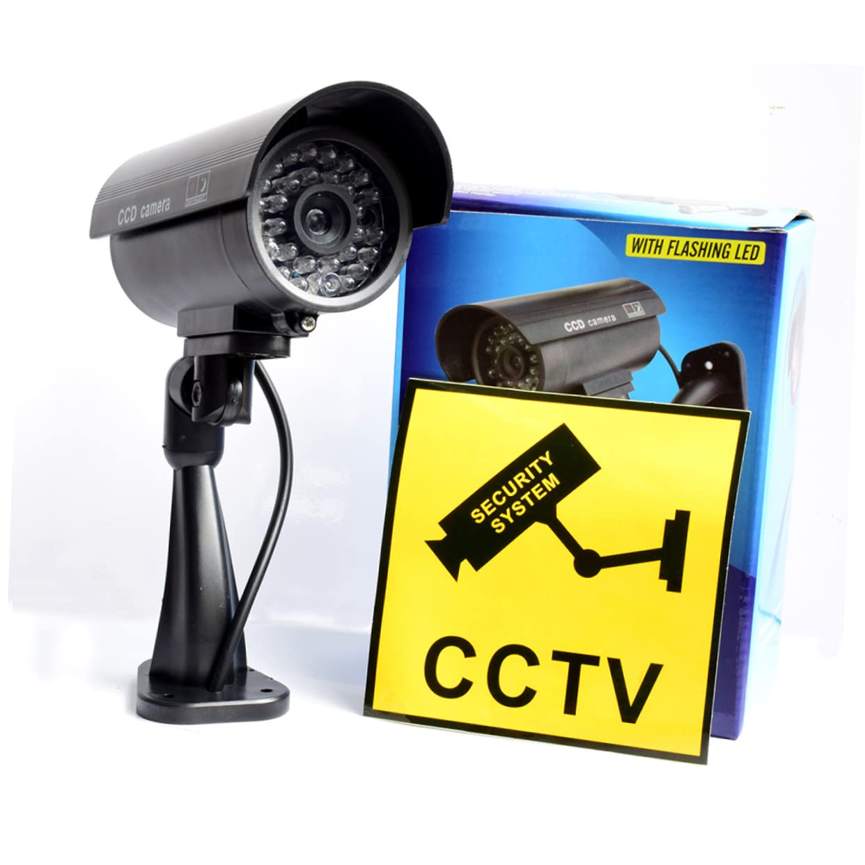 UKCOCO Fake Security Camera with Solar Panel - High Simulation Outdoor Dummy CCTV Camera for Home, Office & Garage Surveillance (Deter Burglars & Intruders)
