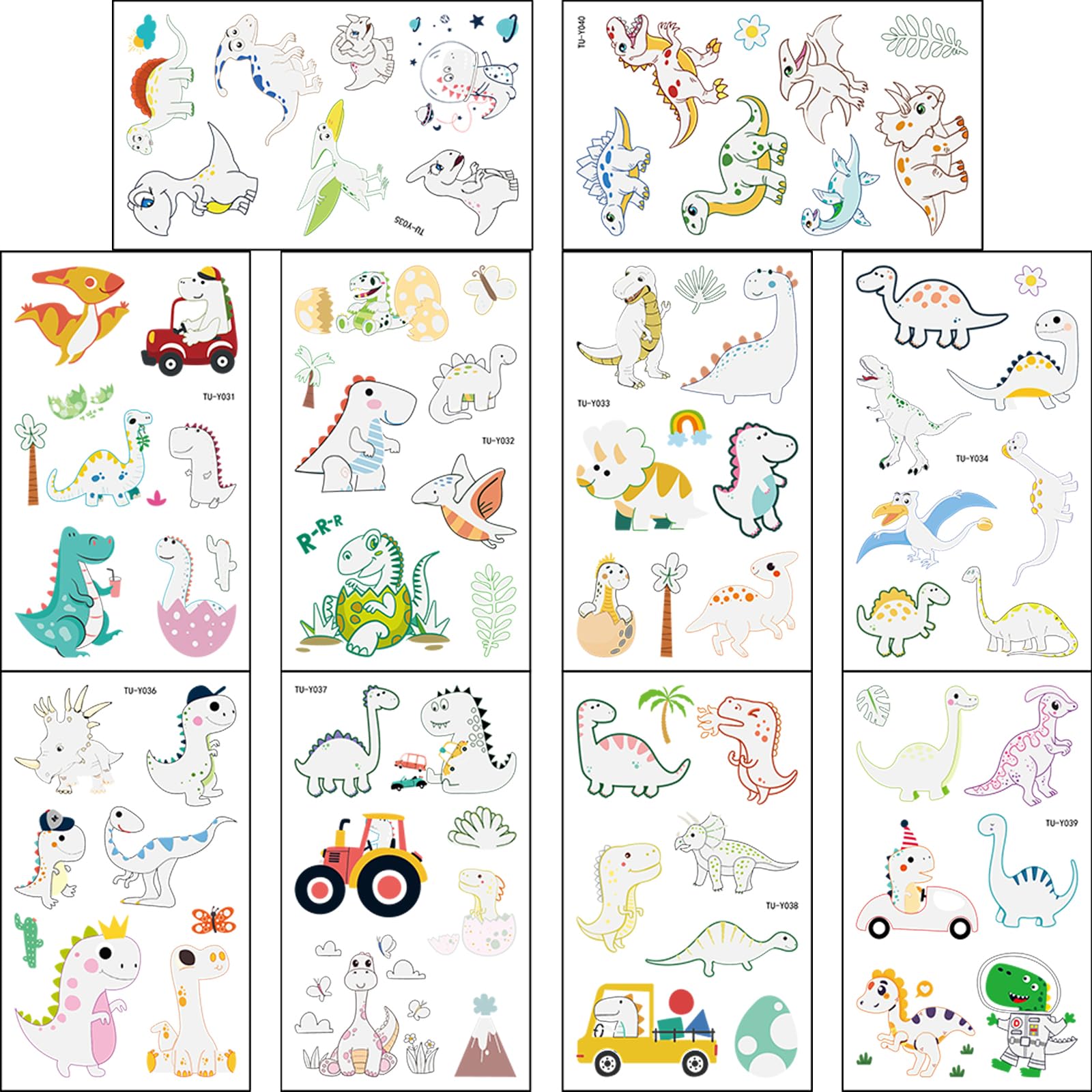 Glow in the Dark Dinosaur Temporary Tattoos for Kids - 40 Sheets (280 PCS) Waterproof Sea Animal Tattoo Stickers - Perfect for Birthday Party Favors, Goodie Bag Stuffers & Dinosaur Theme Gifts | Fun for Pool Parties, Summer Camps & Costume Events
