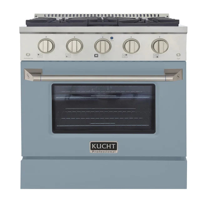 Kucht 30-Inch Pro Style Dual Fuel Range - KDF302/LP LB - Professional Gas & Electric Stove for Home Chefs & Restaurant-Style Cooking