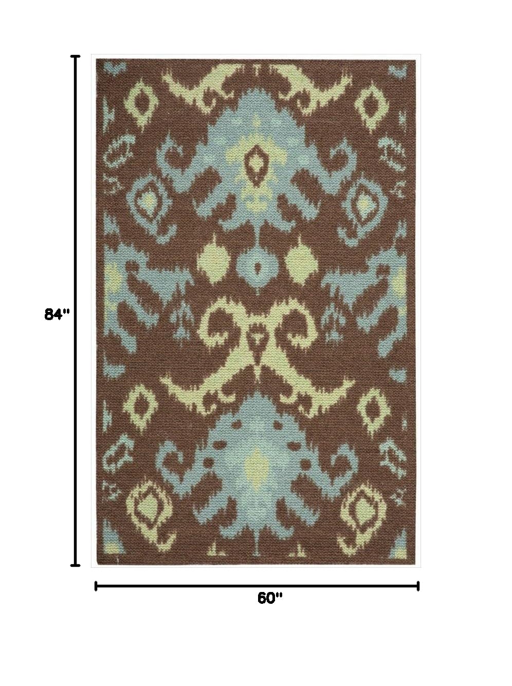 Nourison Vista Ikat Chocolate 5' x 7' Area Rug - Easy Cleaning, Non-Shedding, Soft & Durable - Perfect for Bedroom, Living Room, Dining Room & Kitchen Decor (5x7) - Adds Warmth & Style to Any Space