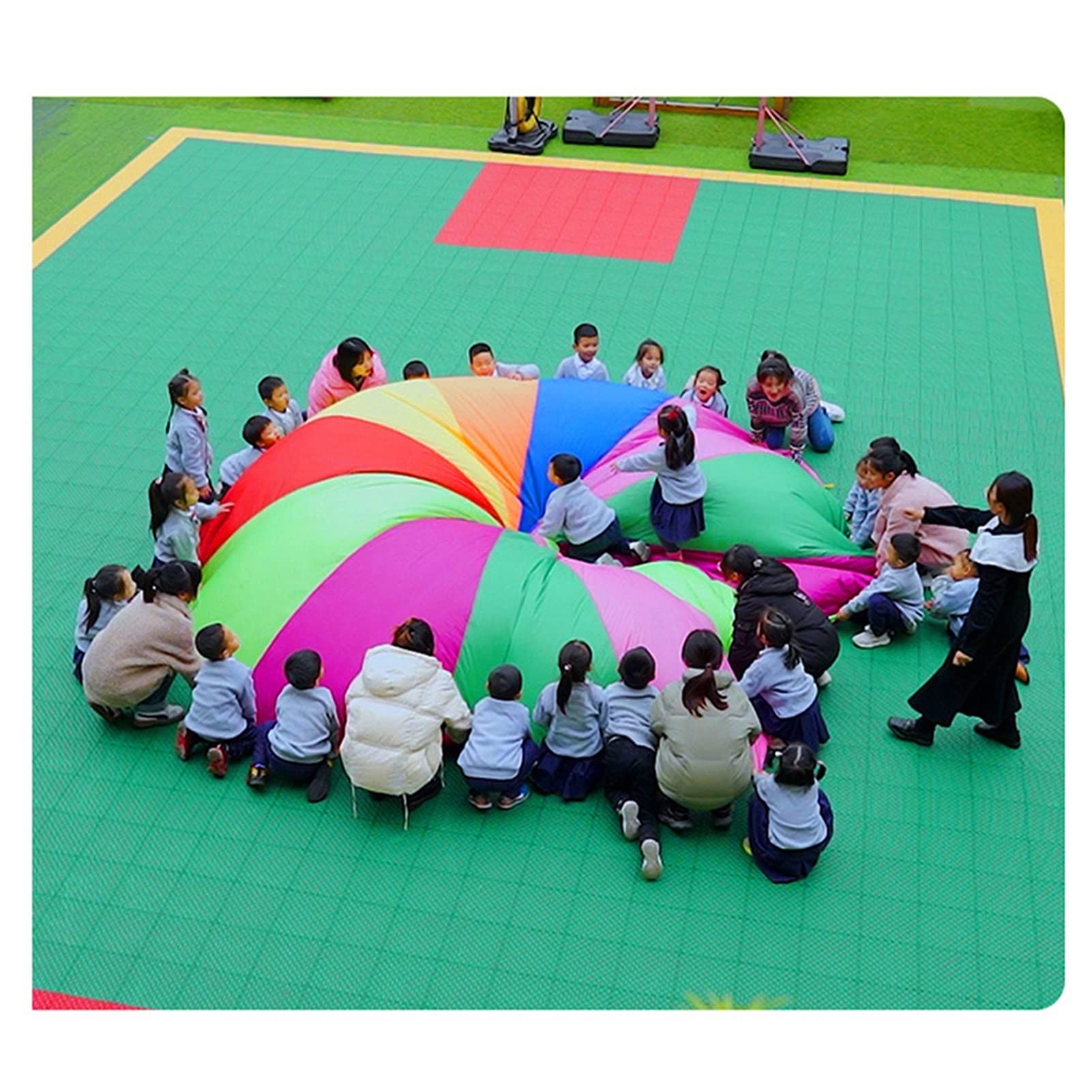 8m/26.24ft Rainbow Play Parachute - Outdoor Garden & Lawn Game Toy for Kids, Adults & Team Building Activities | Multiplayer Parachute with Comfort Handles | Perfect for Birthday Parties, School Events & Backyard Fun
