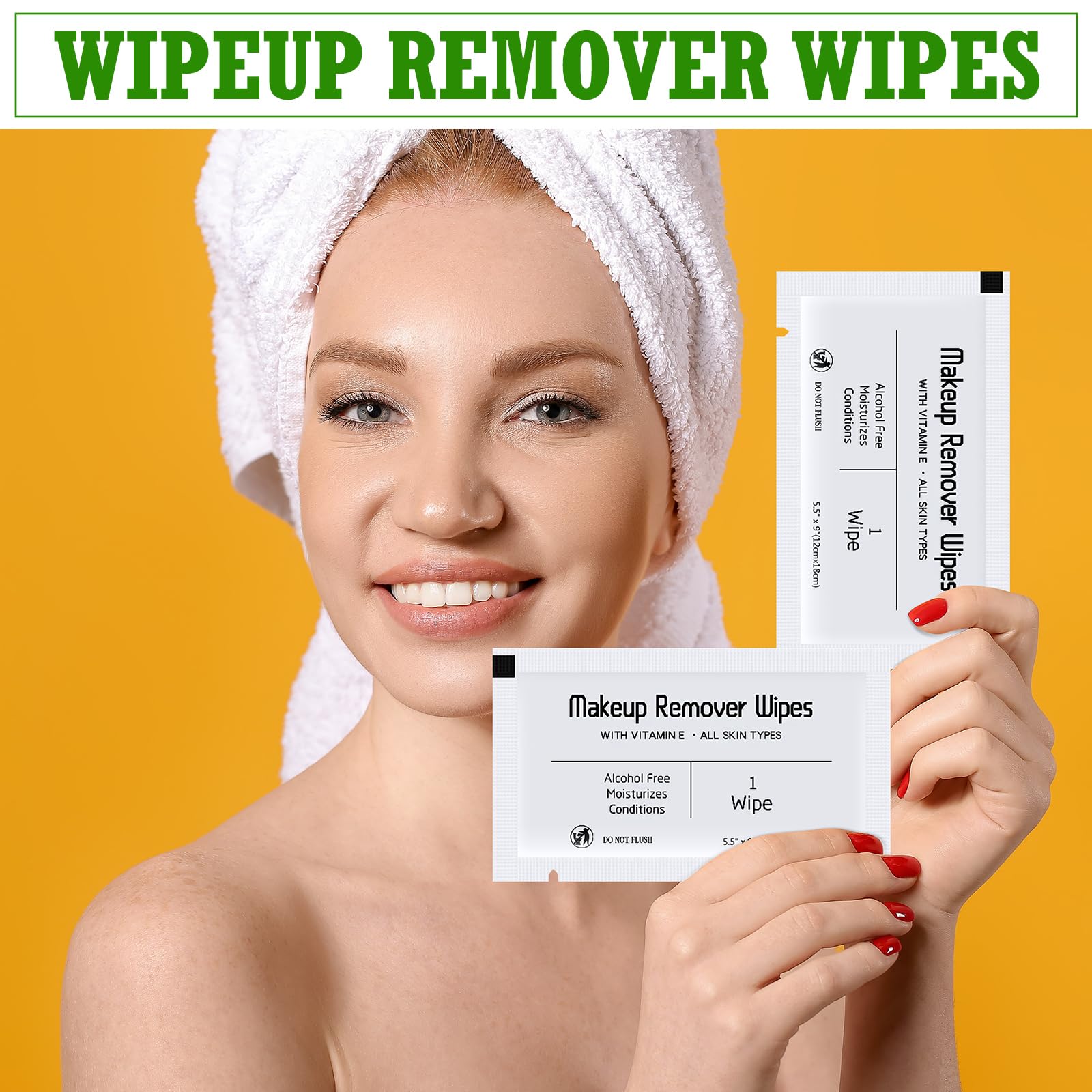 150 Pcs Waterproof Makeup Remover Wipes - Individually Wrapped Gentle Facial Cleansing Towelettes for Women | Travel, Hotel, Mascara & Lipstick Removal | Oil & Dirt Free | Hypoallergenic (White) - Perfect for On-the-Go Beauty & Skincare Routine
