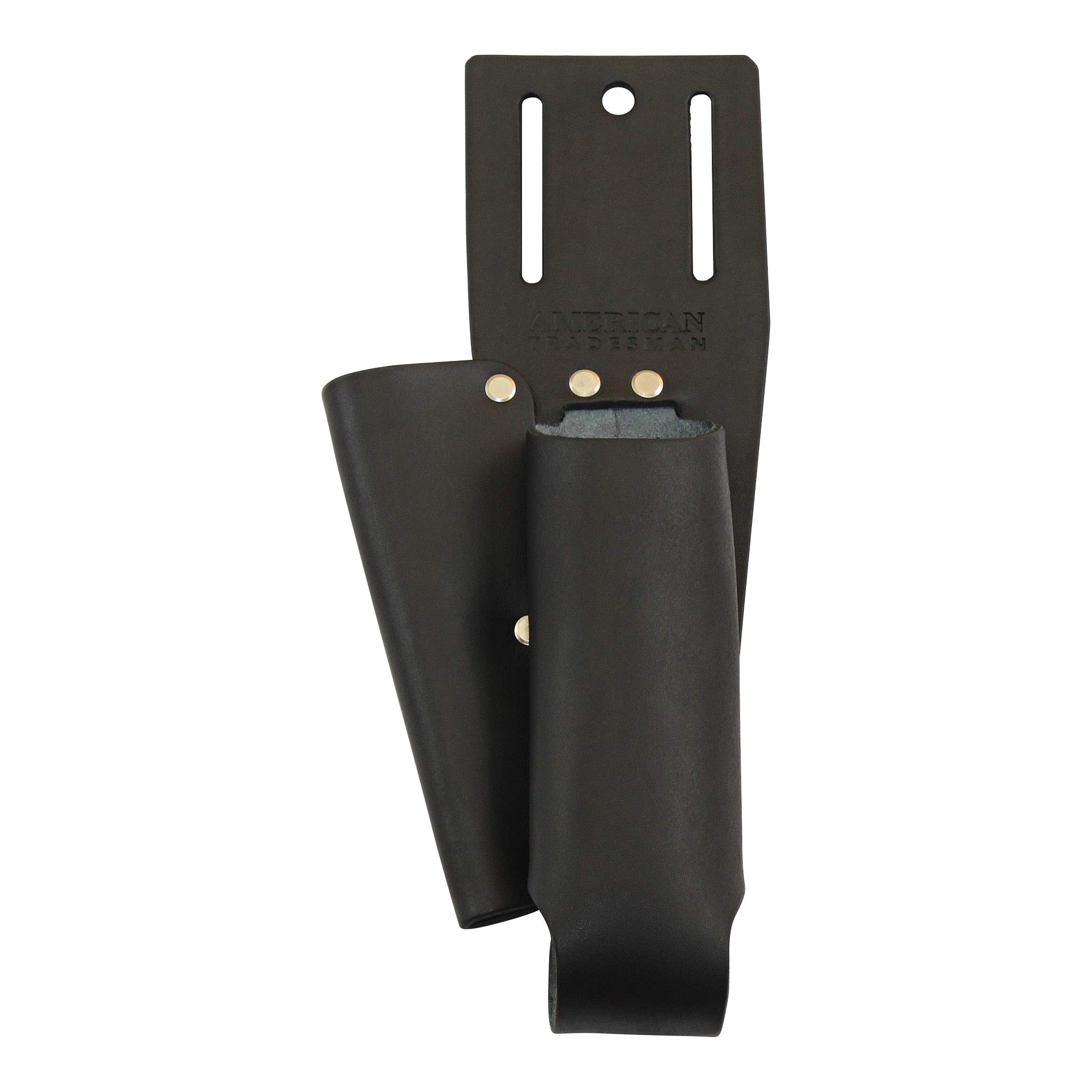 714BK - Heavy Duty Black Leather Lineman's Pliers & Screwdriver Holder with Slotted Belt Loop - Perfect for Electricians, Construction Workers & DIY Enthusiasts