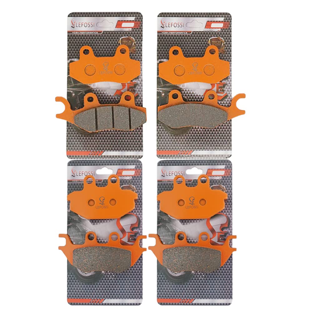 High Performance Carbon Fiber Brake Pads Front & Rear for Kawasaki KAF 820 KAF 1000 (2015-2018) - FA165F FA135F FA686R - Enhanced Stopping Power for Street & Track Racing