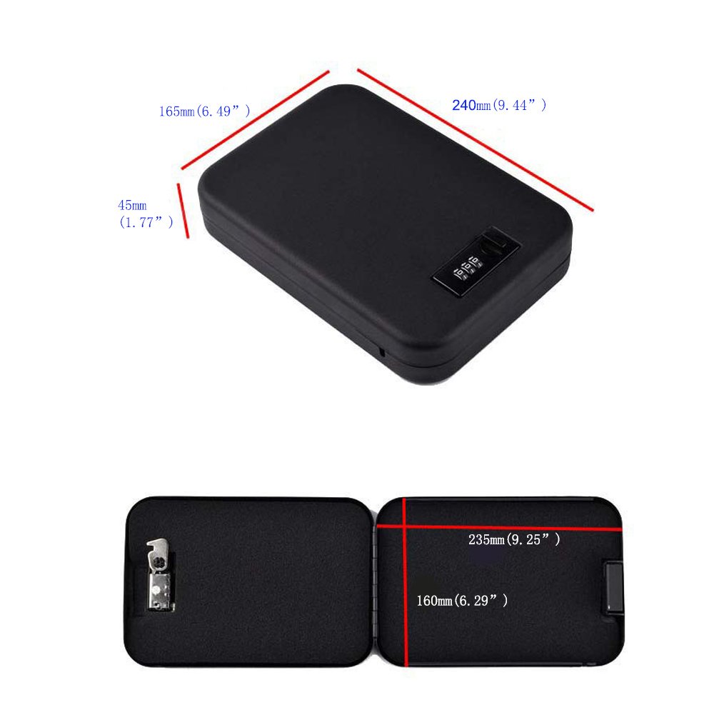 Portable Steel Combination Lock Box - Secure Travel Safe for Money, Passport & Valuables - Ideal for Car, Home & Outdoor Use