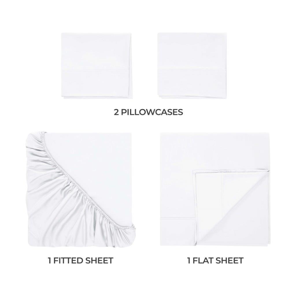 300 Thread Count Modal From Beechwood Extra Deep Pocket Sheet Set - Ultra Soft & Breathable Bedding for Queen/King Size Mattresses - Perfect for Luxury Hotels, Guest Rooms & Master Bedrooms