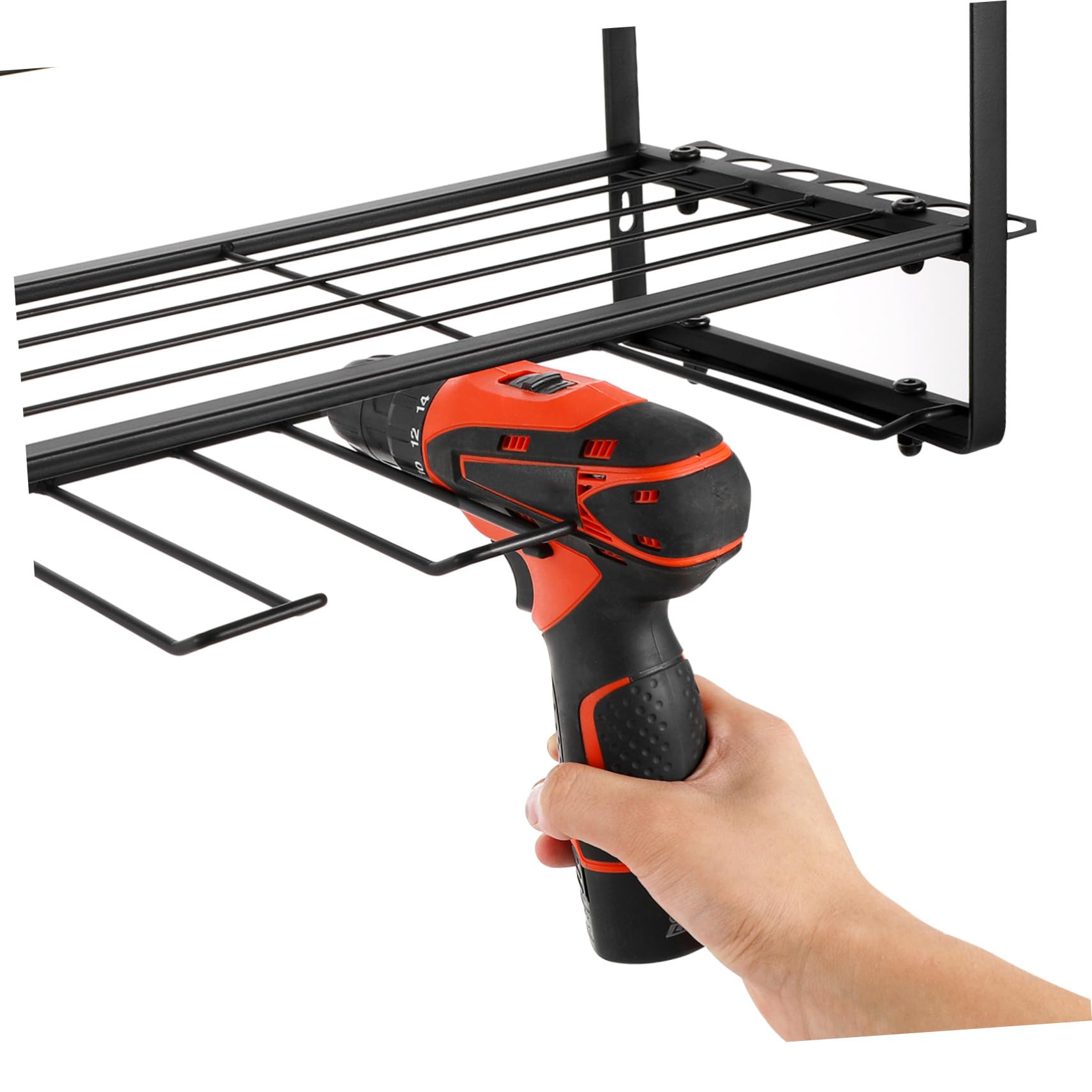 KOMBIUDA 3-Layer Wall Mount Tool Organizer - Heavy Duty Carbon Steel Garage Storage Rack for Screwdrivers, Pliers & Hand Tools - Perfect for Workshop, Garage & DIY Projects