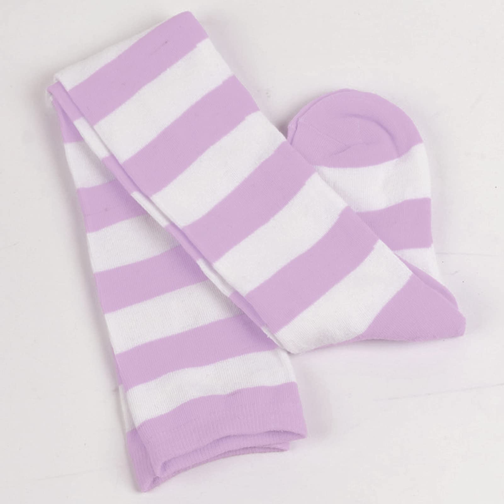 Aivtalk Women's Extra Long Opaque Striped Over Knee Thigh High Stockings Socks - Fashionable & Comfortable for Daily Wear, Office, Party & Cosplay