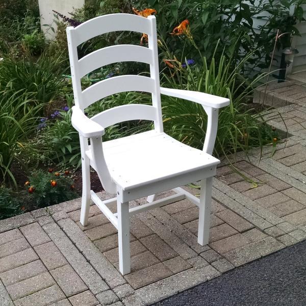 Ladderback Dining Chair with Arms - Solid Wood Kitchen & Dining Room Furniture for Home, Restaurant & Cafe Use