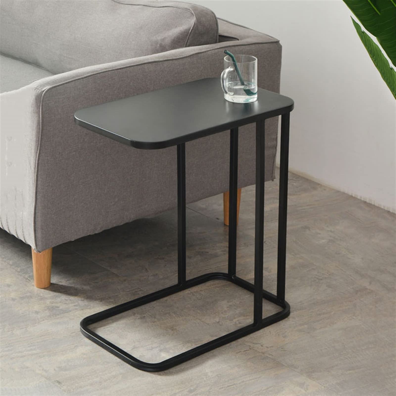 Modern Round Coffee Table - Light Luxury C-Shaped Metal Side Table for Living Room, Bedroom & Office - Stylish Small End Table with Glass Top for Home Decor & Salon Furniture