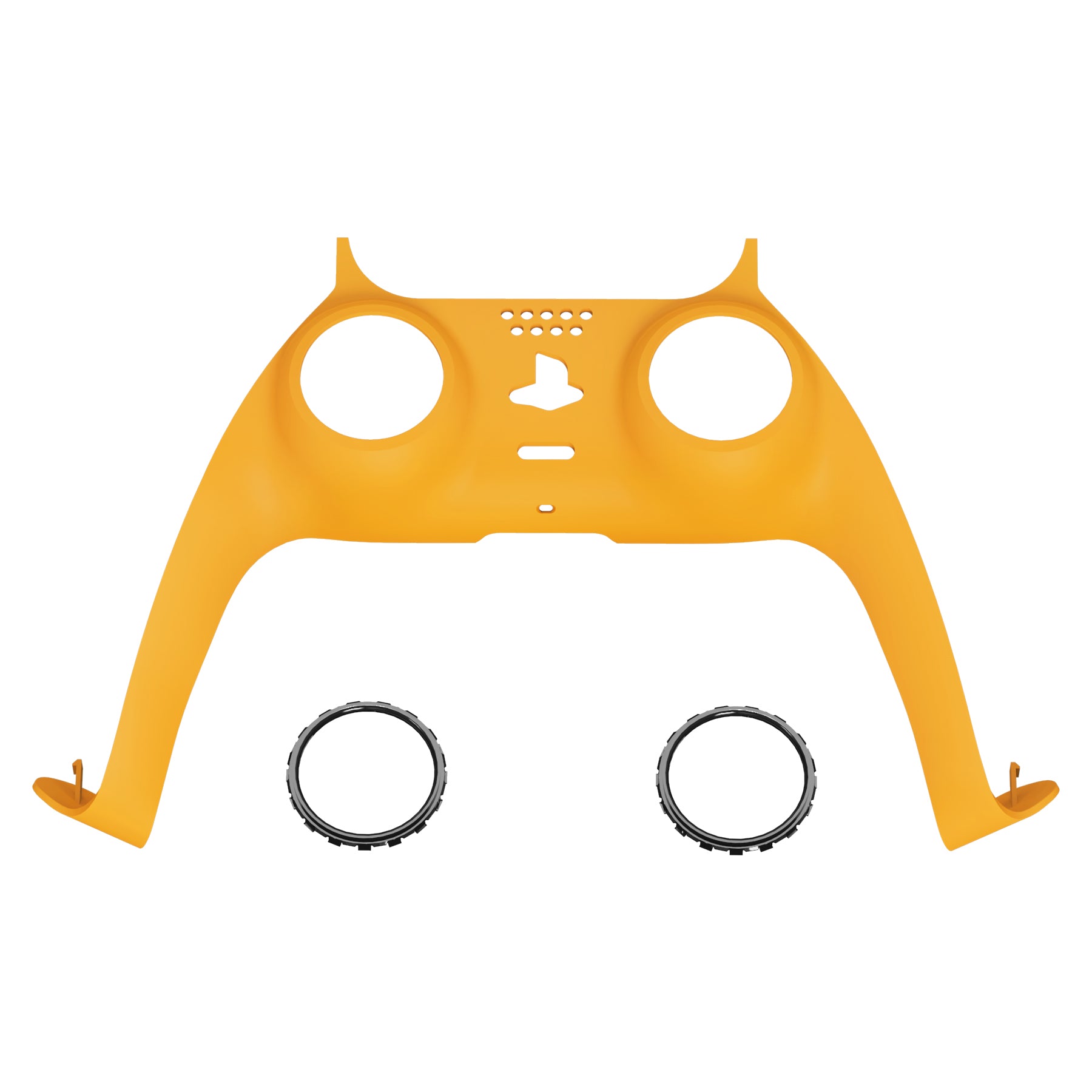 eXtremeRate Caution Yellow PS5 Controller Shell Cover - DIY Replacement Faceplate with Decorative Trim & Accent Rings (Model GPFP3009) - Customize Your PS5 Controller for Gaming, Streaming & Esports