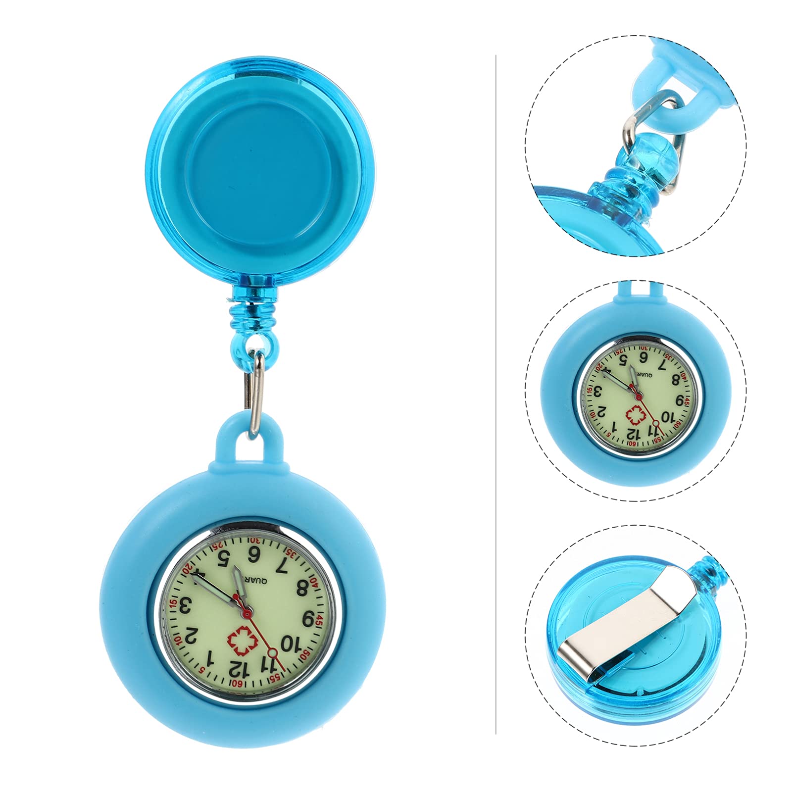 Hemobllo Retractable Nurse Watch - Clip-On Silicone Fob Watch with Luminous Dial for Nurses & Medical Professionals | Perfect for Shift Work, Patient Care & Clinical Use
