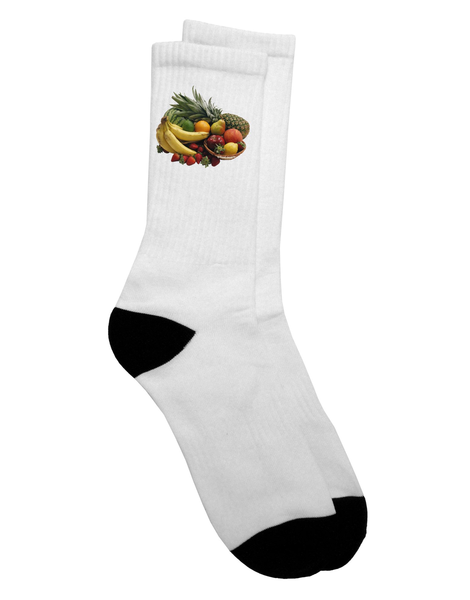 TooLoud Fruit Basket Still Life Novelty Crew Socks for Adults - Fun & Comfortable Casual Wear for Home, Office or Gift Giving