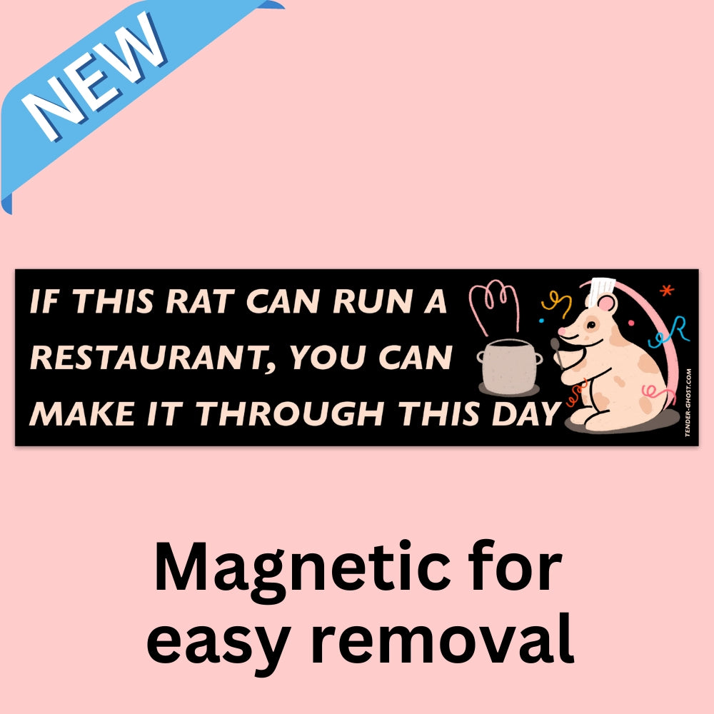 Rat Chef Car Magnet - Funny Removable Bumper Sticker for Food Lovers, Students & Daily Motivation | Perfect for Cars, Fridges & Office Decor