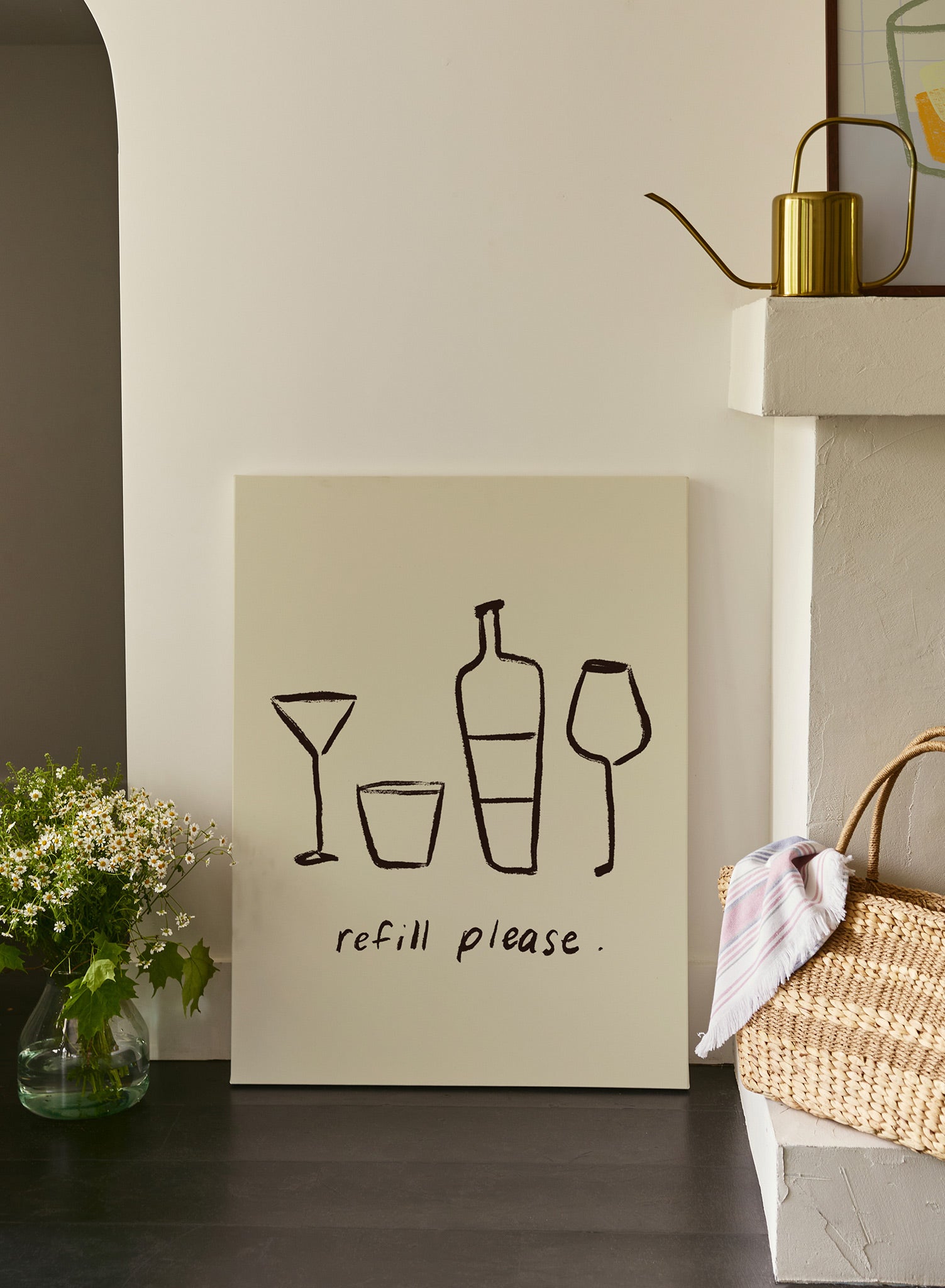 Refill, Please! - Funny Water Bottle Refill Poster - Perfect for Offices, Gyms & Eco-Friendly Homes