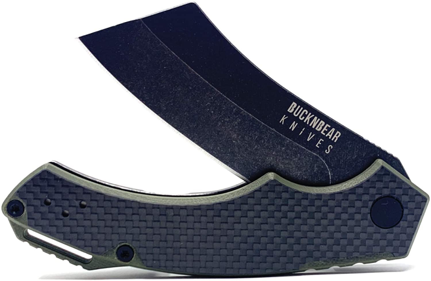 BucknBear EDC Cleaver Pocket Knife - 3.6 Inch Sharp Blade with Carbon Fiber Handle - Perfect for Camping, Hiking & Everyday Carry (EDC)